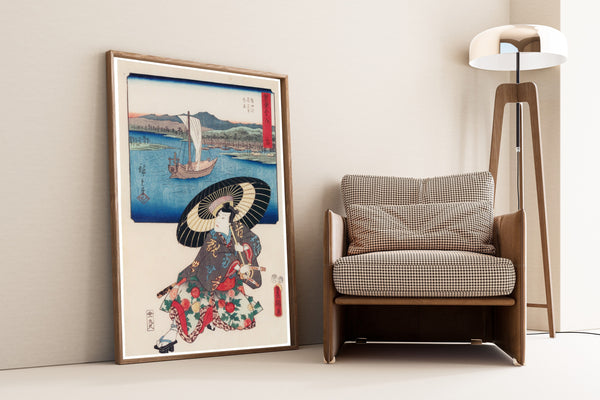 Utagawa Hiroshige & Utagawa Kunisada — Fifty-three Stations by Two Brushes: Miya | Japanese Woodblock Print (Ukiyo-e)