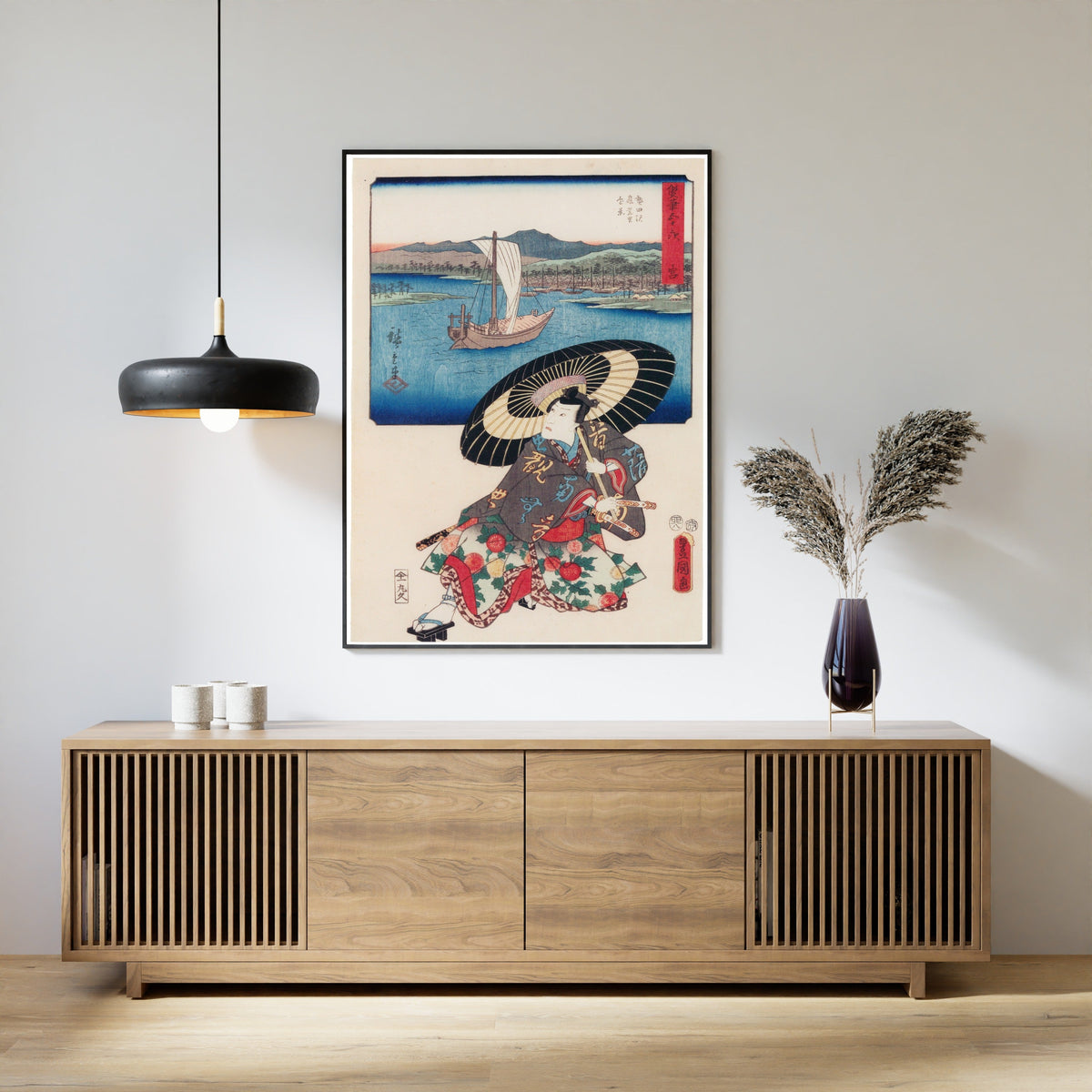 Utagawa Hiroshige & Utagawa Kunisada — Fifty-three Stations by Two Brushes: Miya | Japanese Woodblock Print (Ukiyo-e) - 9ArtPrints