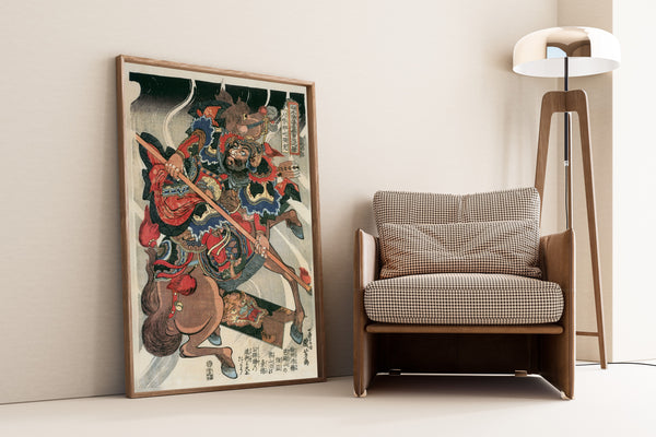 Utagawa Kuniyoshi — 108 Heroes of the Suikoden: Happi Nata Kōjū | Japanese Woodblock Print (Ukiyo-e)