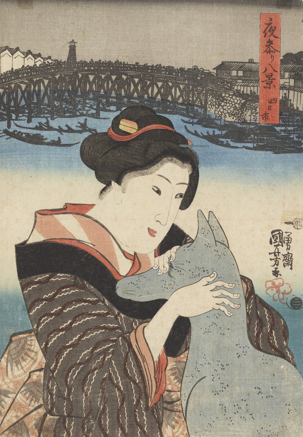 Utagawa Kuniyoshi — Eight Views of Night Visiting | Japanese Woodblock Print (Ukiyo-e)