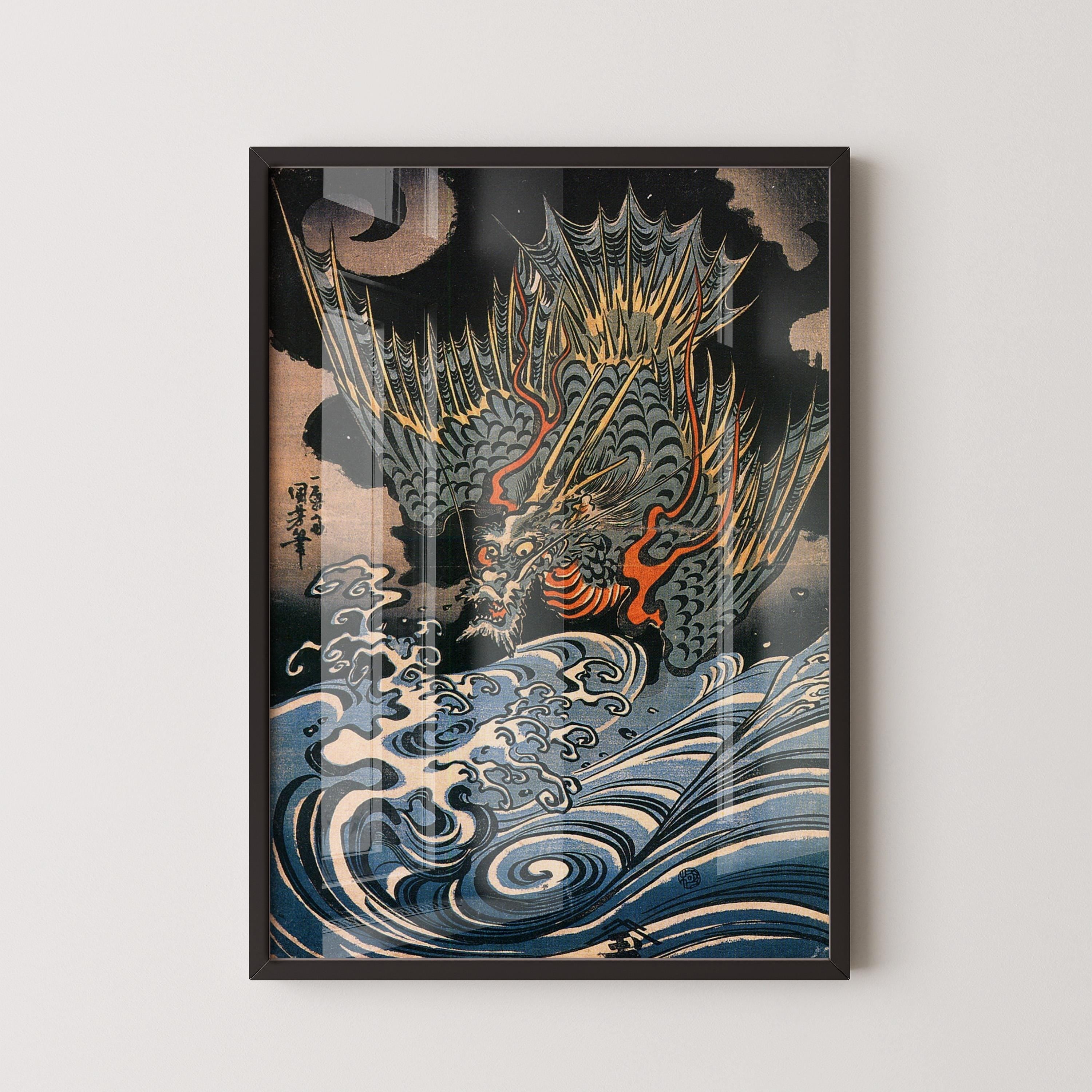 Utagawa Kuniyoshi - Flying Dragon | PREMIUM GICLÉE PRINT | Vintage Japanese Woodblock Art (available handframed or unframed) - 9ArtPrints