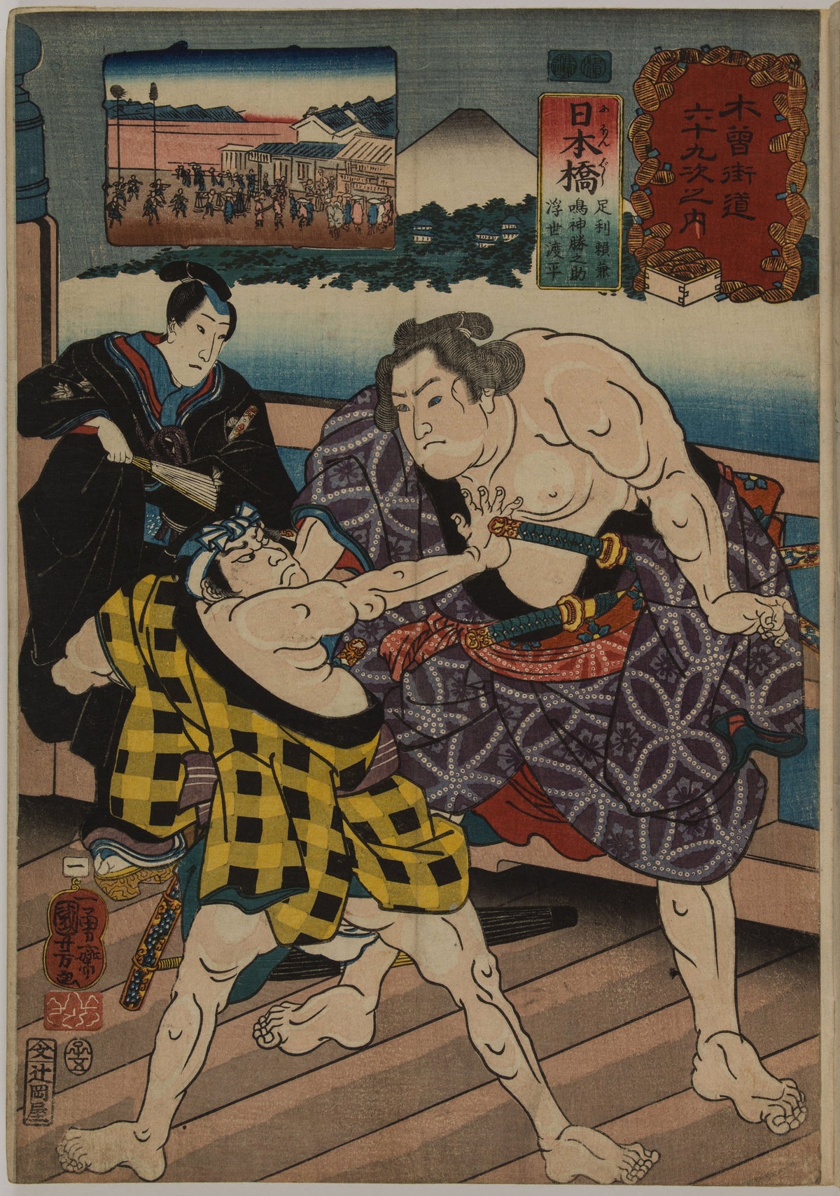 Utagawa Kuniyoshi — Nihonbashi — Ashikaga Yorikane | Japanese Woodblock Print (Ukiyo-e) - 9ArtPrints