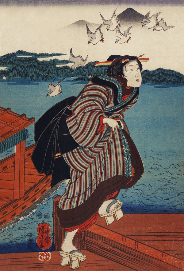 Utagawa Kuniyoshi — Sanbashi no Onna | Japanese Woodblock Print (Ukiyo-e)
