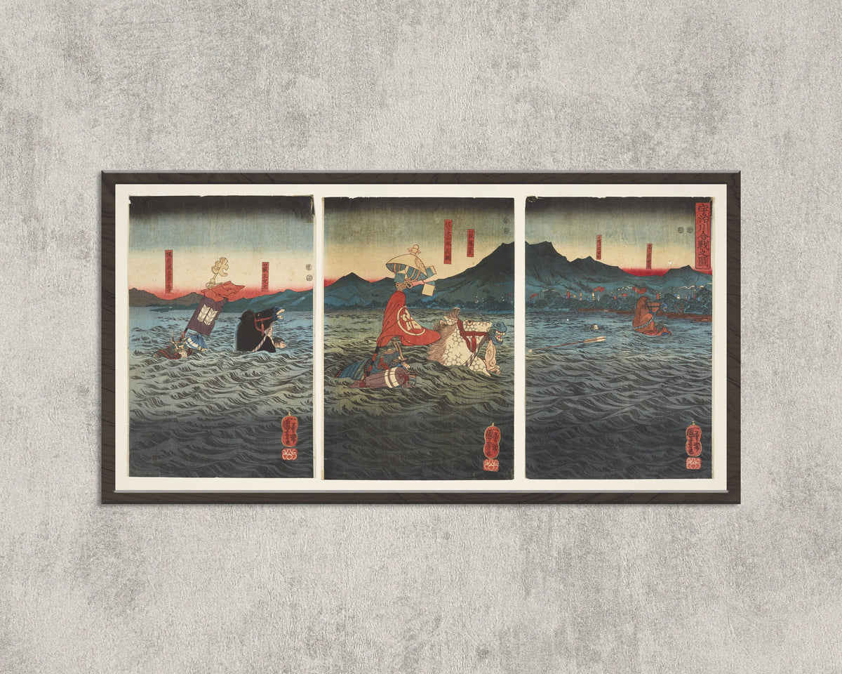 Utagawa Kuniyoshi — The Battle at Uji River | Japanese Woodblock Print (Ukiyo-e) - 9ArtPrints