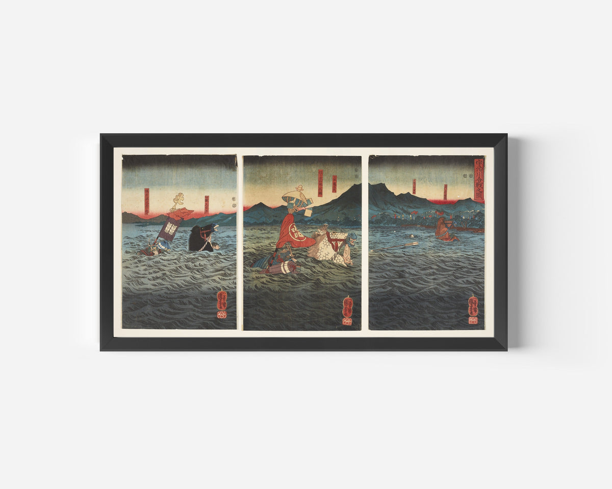 Utagawa Kuniyoshi — The Battle at Uji River | Japanese Woodblock Print (Ukiyo-e) - 9ArtPrints