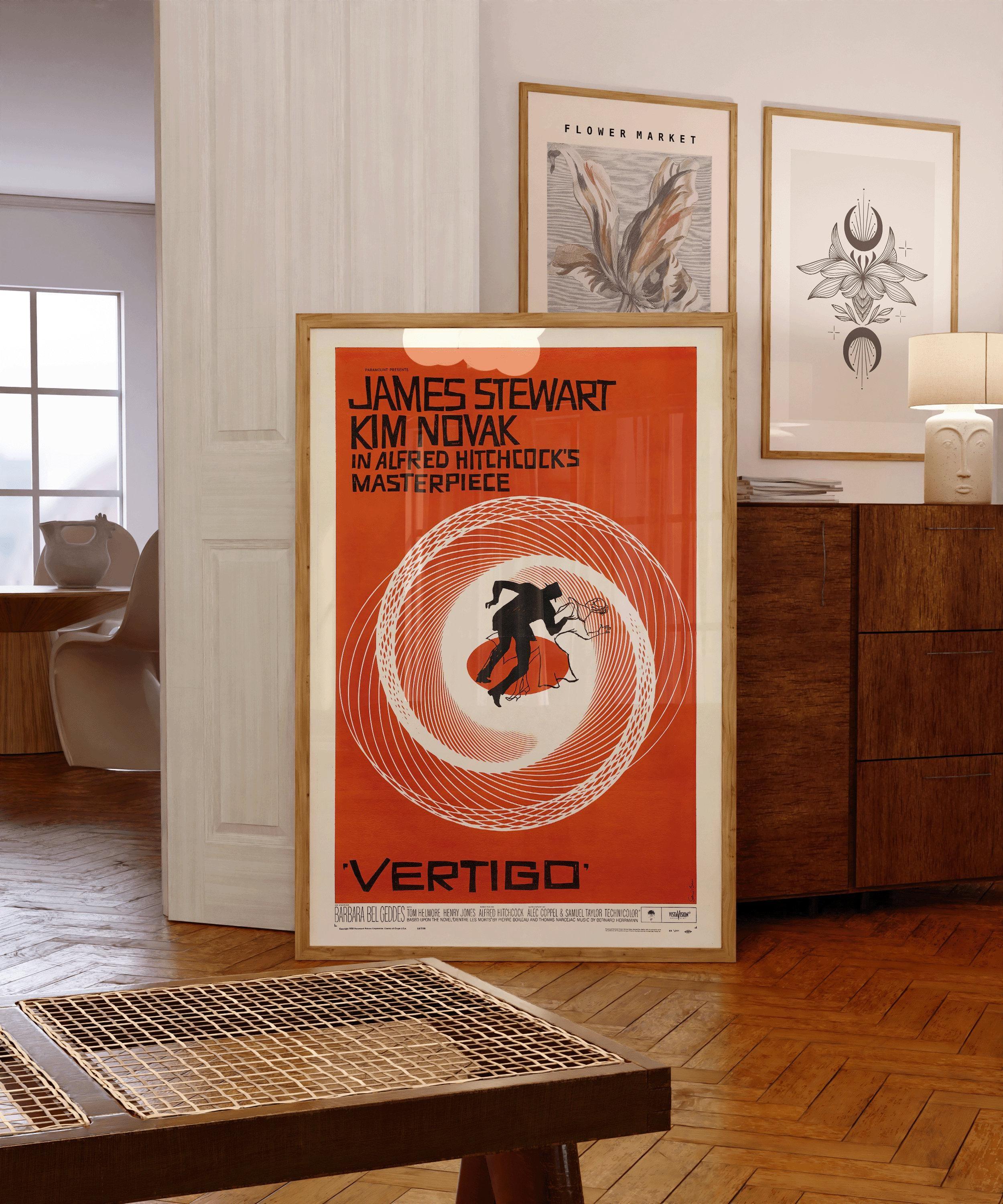 Vertigo Movie Poster: Saul Bass Minimalist Design, Hitchcock Film (Giclee Print) - 9ArtPrints
