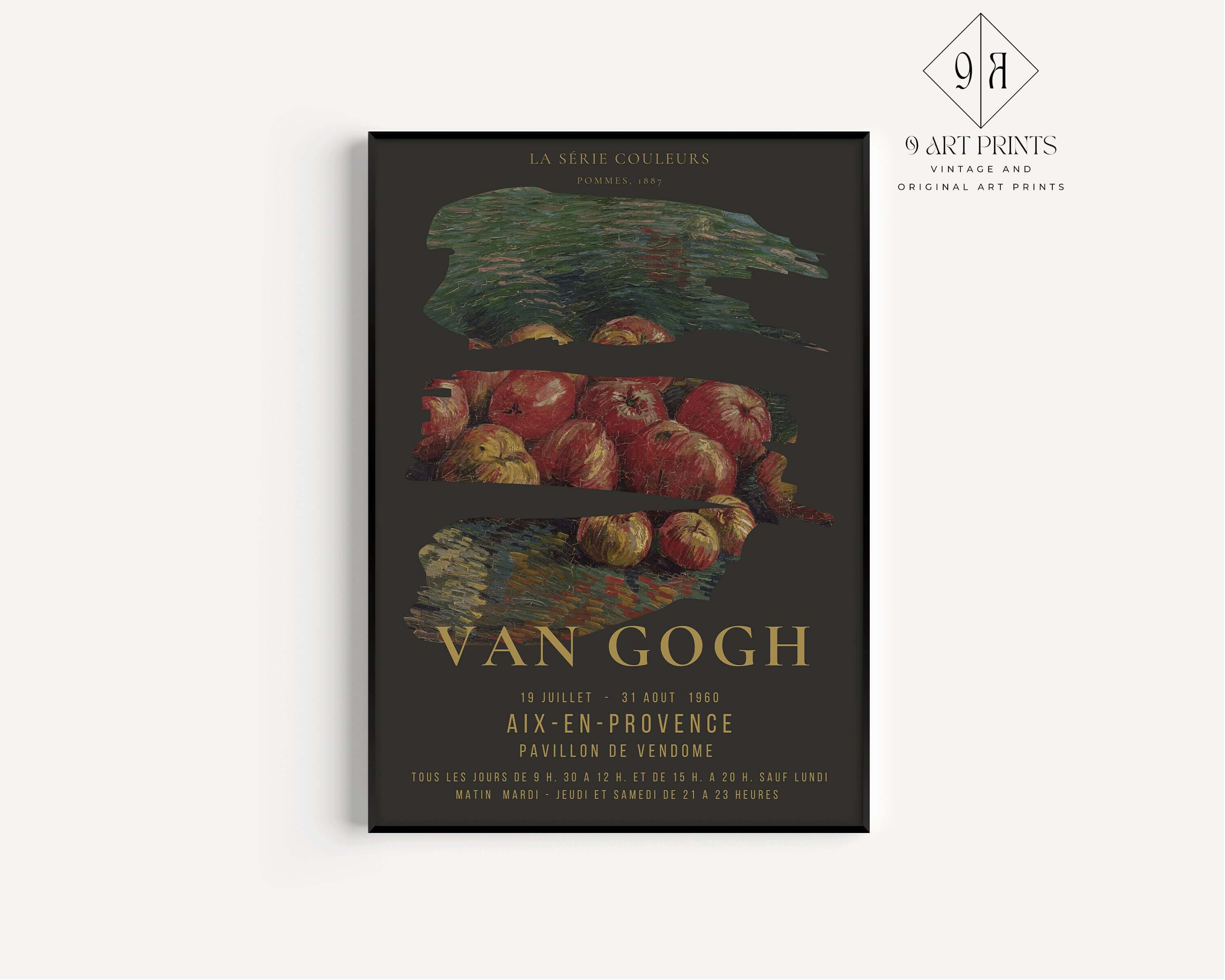 Vincent Van Gogh - Apples | Iconic Classic Impressionist Exhibition Poster Fine Art Print (available framed or unframed) - 9ArtPrints