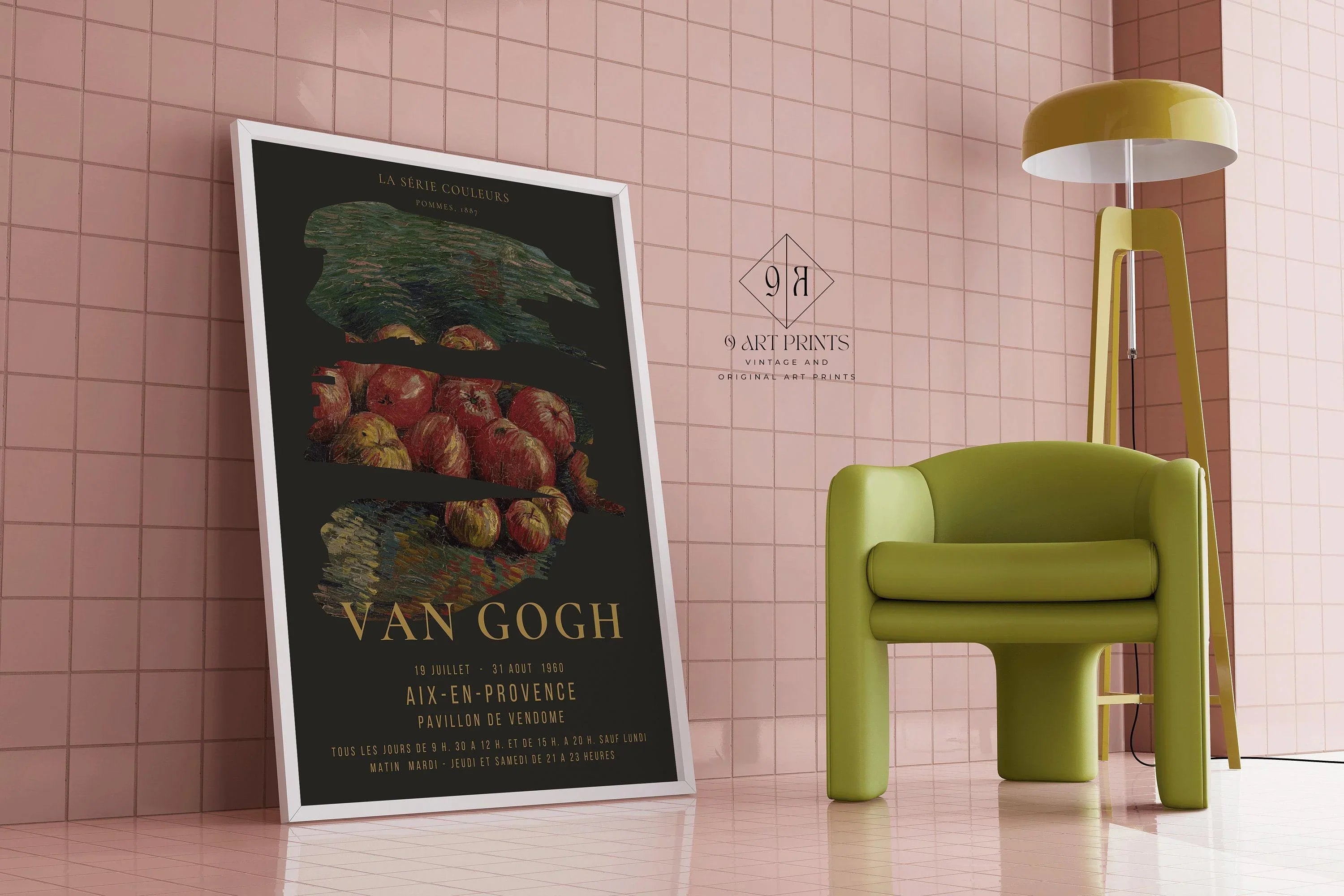 Vincent Van Gogh - Apples | Iconic Classic Impressionist Exhibition Poster Fine Art Print (available handframed or unframed) - 9ArtPrints