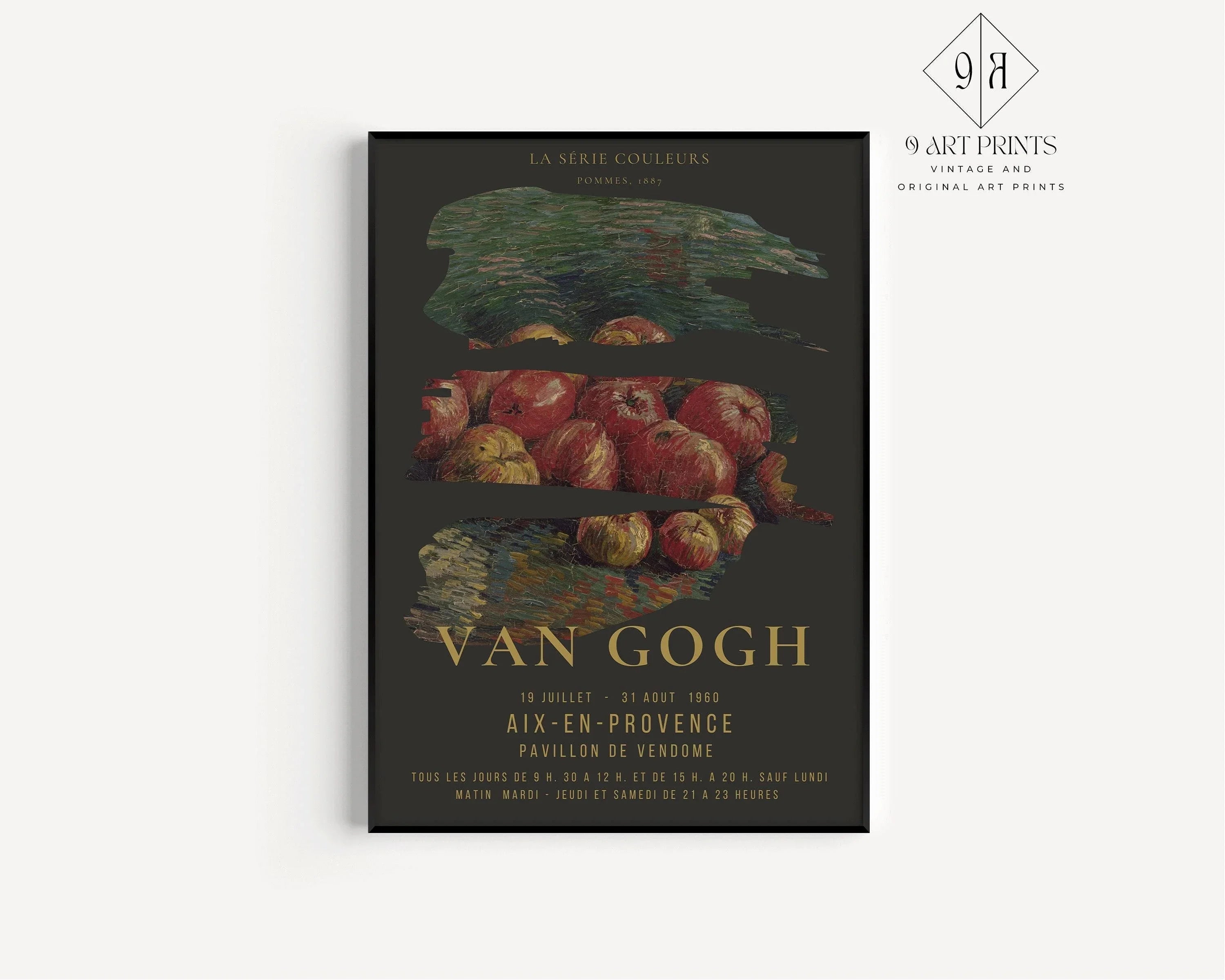 Vincent Van Gogh - Apples | Iconic Classic Impressionist Exhibition Poster Fine Art Print (available handframed or unframed) - 9ArtPrints