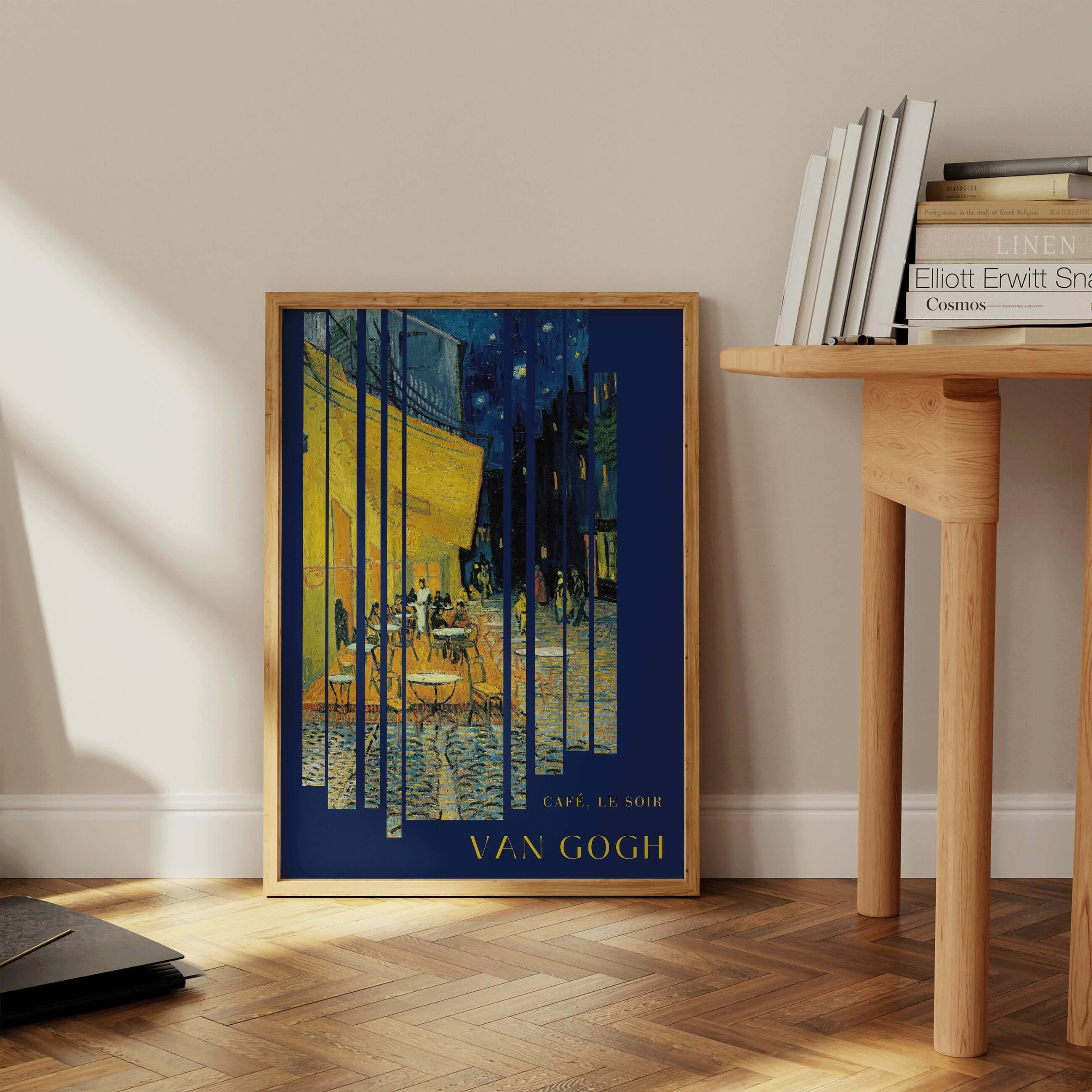 Vincent Van Gogh - Cafe Terrace at Night | Iconic Classic Impressionist Exhibition Poster Fine Art Print (available framed or unframed) - 9ArtPrints