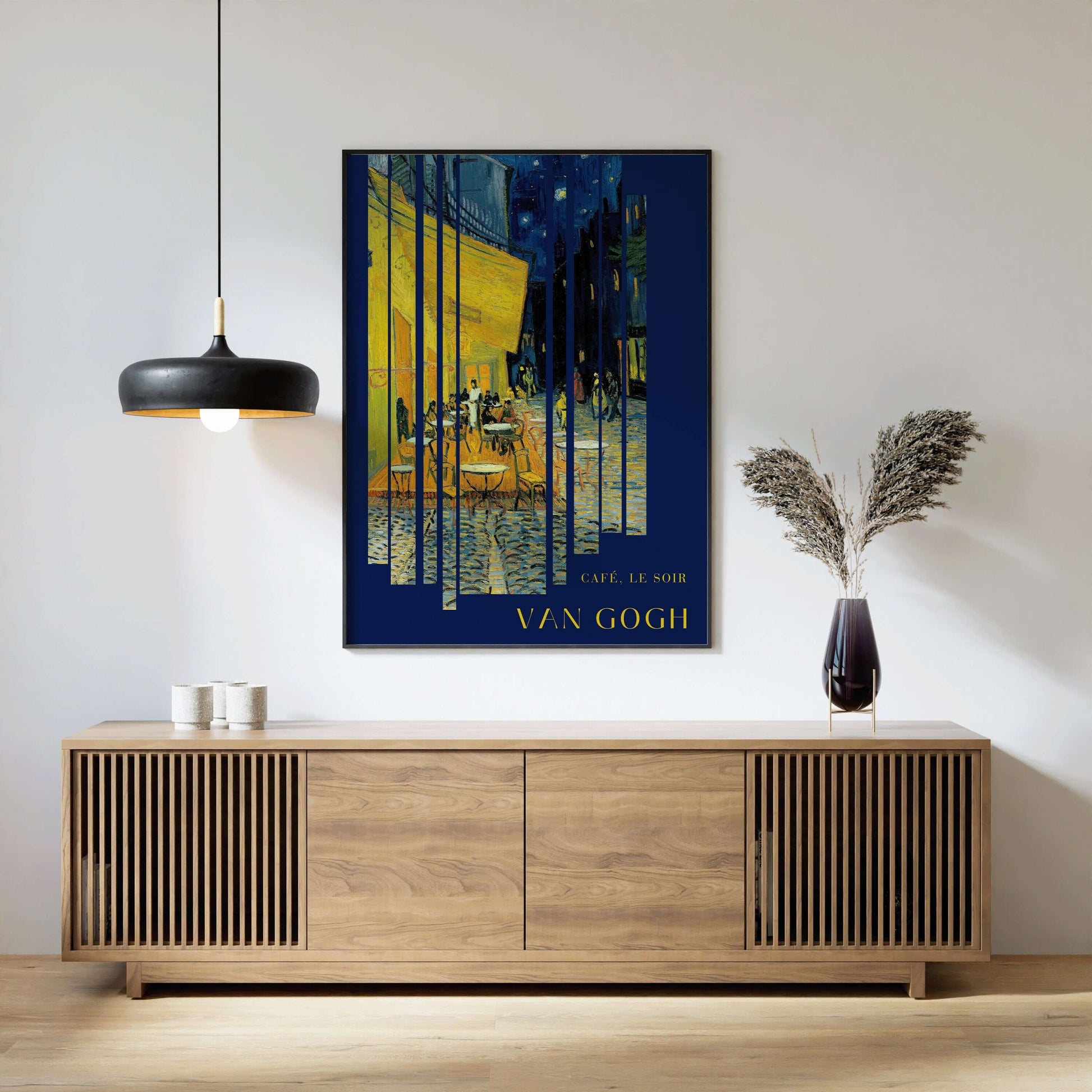 Vincent Van Gogh - Cafe Terrace at Night | Iconic Classic Impressionist Exhibition Poster Fine Art Print (available framed or unframed) - 9ArtPrints