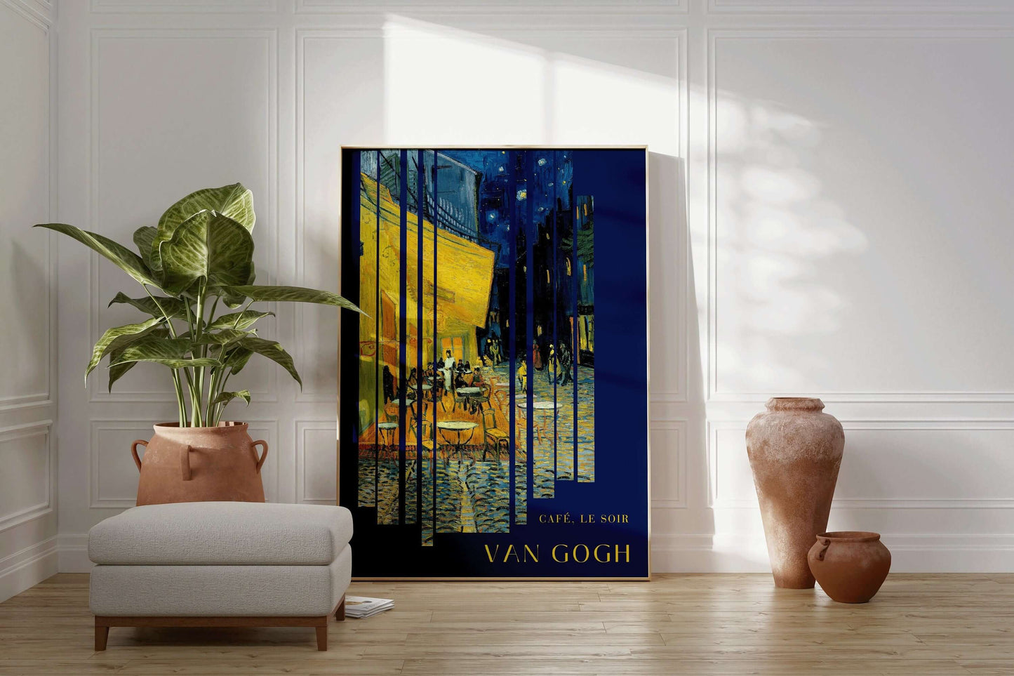 Vincent Van Gogh - Cafe Terrace at Night | Iconic Classic Impressionist Exhibition Poster Fine Art Print (available framed or unframed) - 9ArtPrints