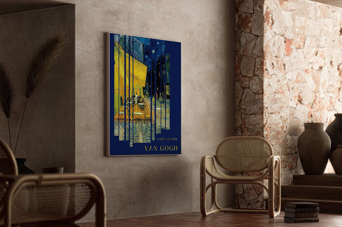 Vincent Van Gogh - Cafe Terrace at Night | Iconic Classic Impressionist Exhibition Poster Fine Art Print (available framed or unframed) - 9ArtPrints