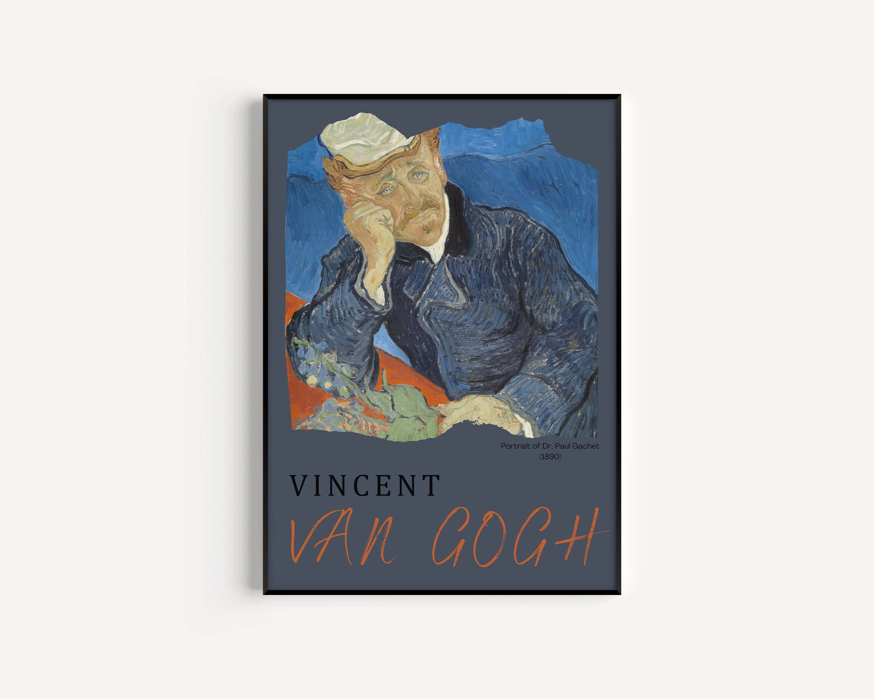 Vincent Van Gogh - Portrait of Dr. Paul Gachet | Classic Impressionist Exhibition Poster Fine Art Print (available framed or unframed) - 9ArtPrints