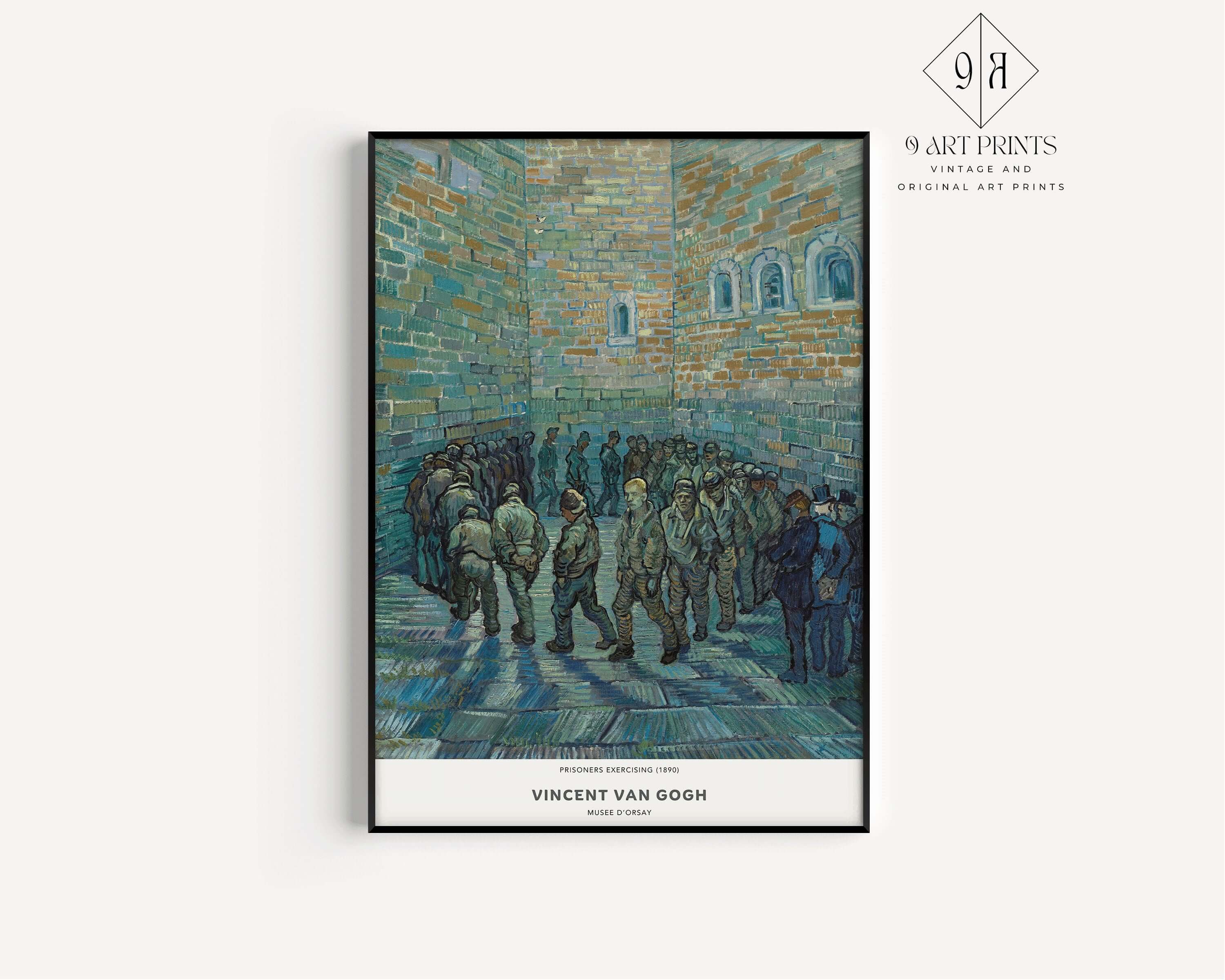 Vincent Van Gogh - Prisoners Exercising | Iconic Classic Impressionist Exhibition Poster Fine Art Print (available framed or unframed) - 9ArtPrints