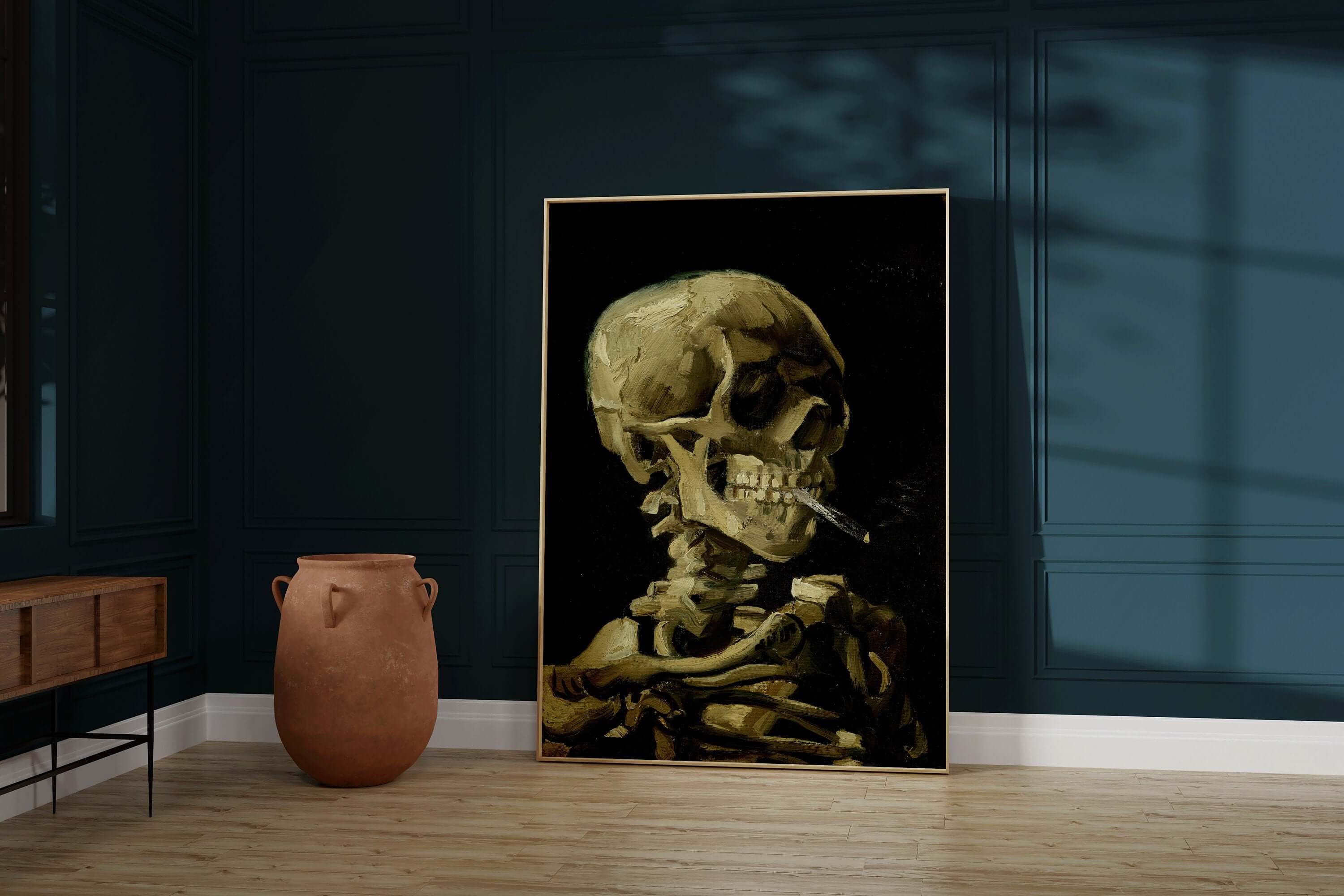 Vincent Van Gogh - Skeleton with Burning Cigarette | Iconic Classic Impressionist Fine Art Print (available framed or unframed) - 9ArtPrints