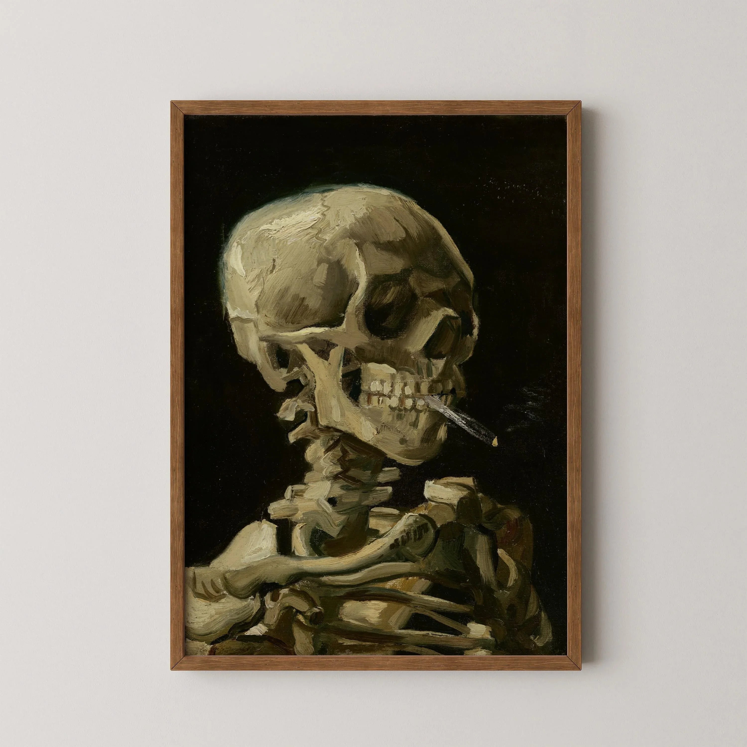 Vincent Van Gogh - Skeleton with Burning Cigarette | Iconic Classic Impressionist Fine Art Print (available handframed or unframed) - 9ArtPrints