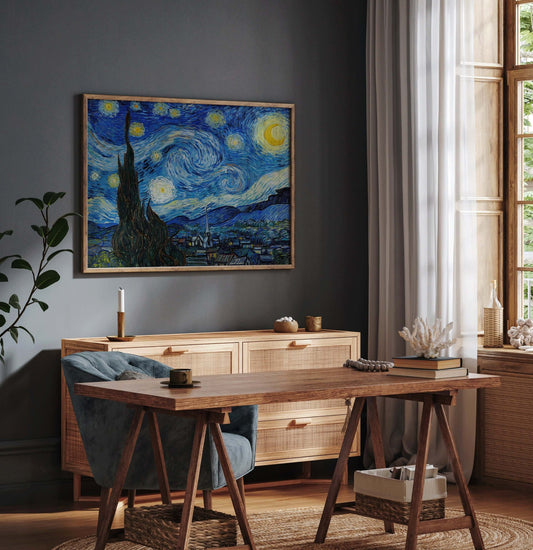 Vincent Van Gogh - Starry Night | Iconic Classic Impressionist Fine Art Print (available framed or unframed) - 9ArtPrints