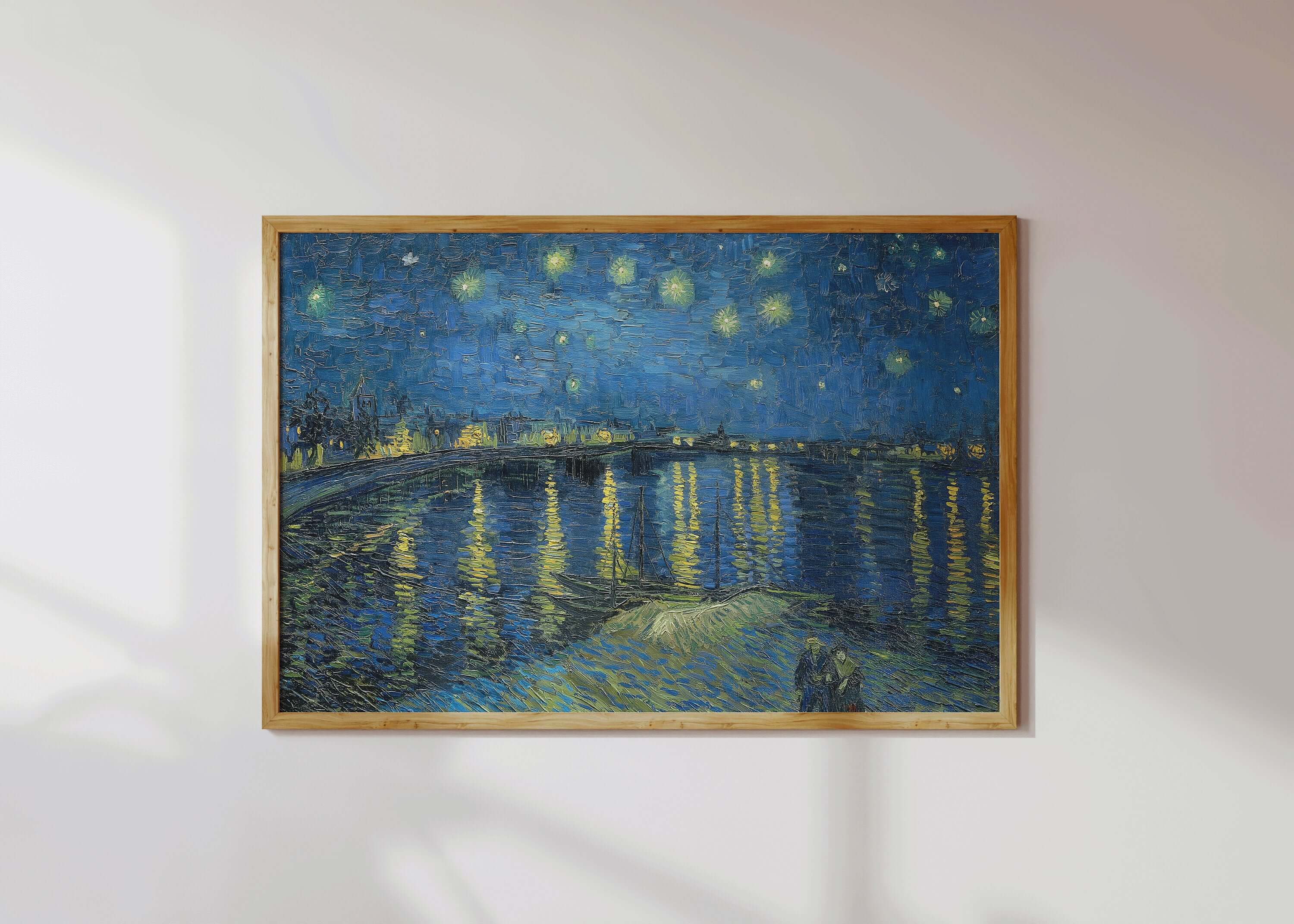 Vincent Van Gogh - Starry Night over the Rhone | Classic Impressionist Exhibition Poster Fine Art Print (available framed or unframed) - 9ArtPrints