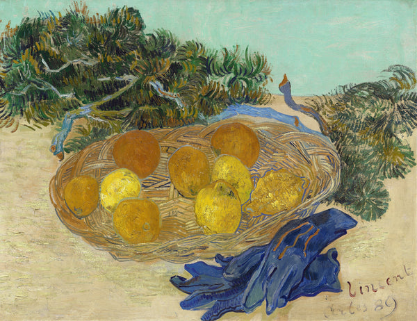 Vincent van Gogh — Still Life of Oranges and Lemons with Blue Gloves | Fine Art Print