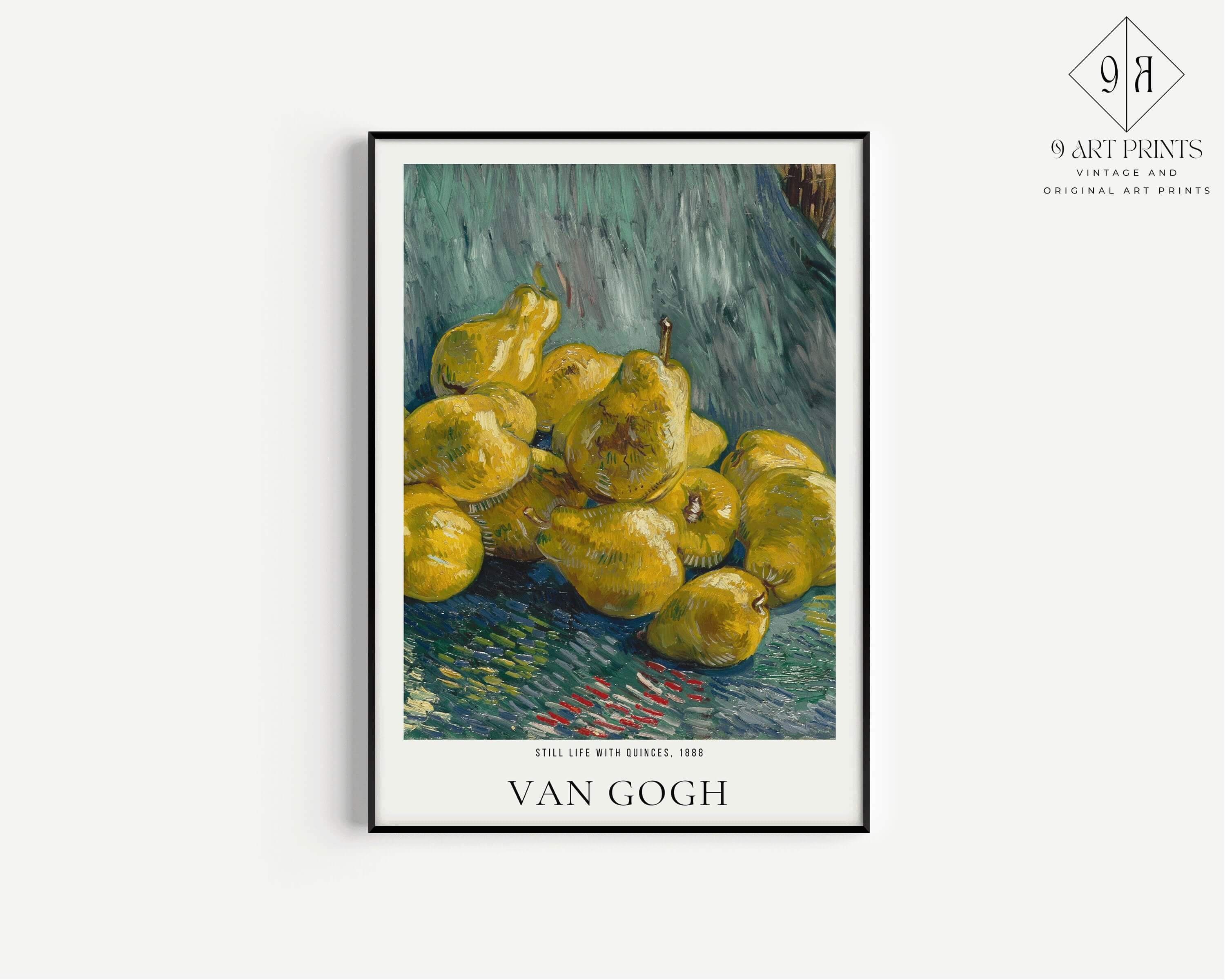 Vincent Van Gogh - Still Life with Quinces | Iconic Classic Impressionist Exhibition Poster Fine Art Print (available framed or unframed) - 9ArtPrints