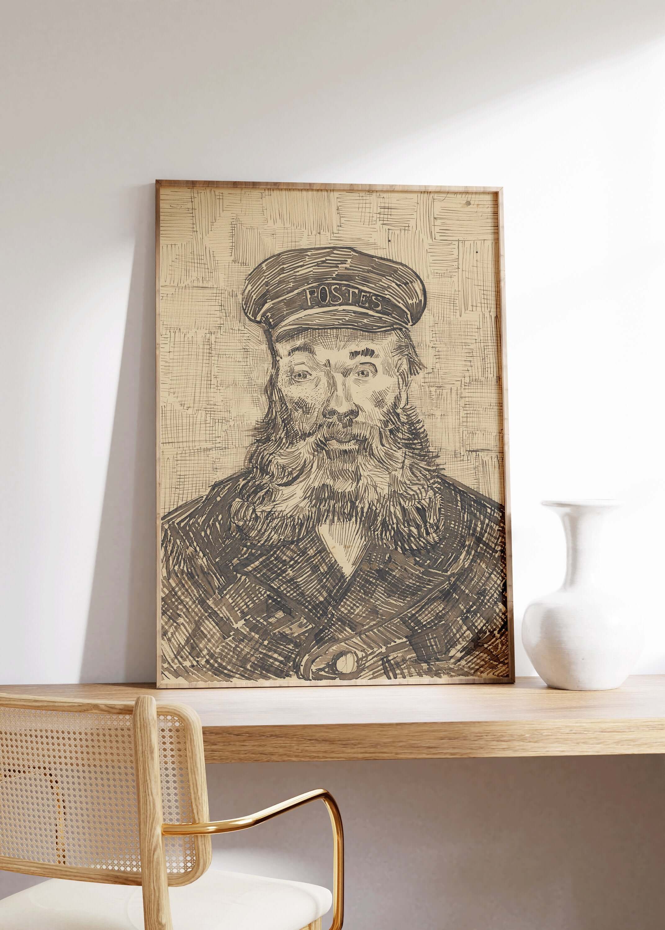 Vincent Van Gogh - The Postman | Iconic Classic Impressionist Sketch Fine Art Print (available framed or unframed) - 9ArtPrints