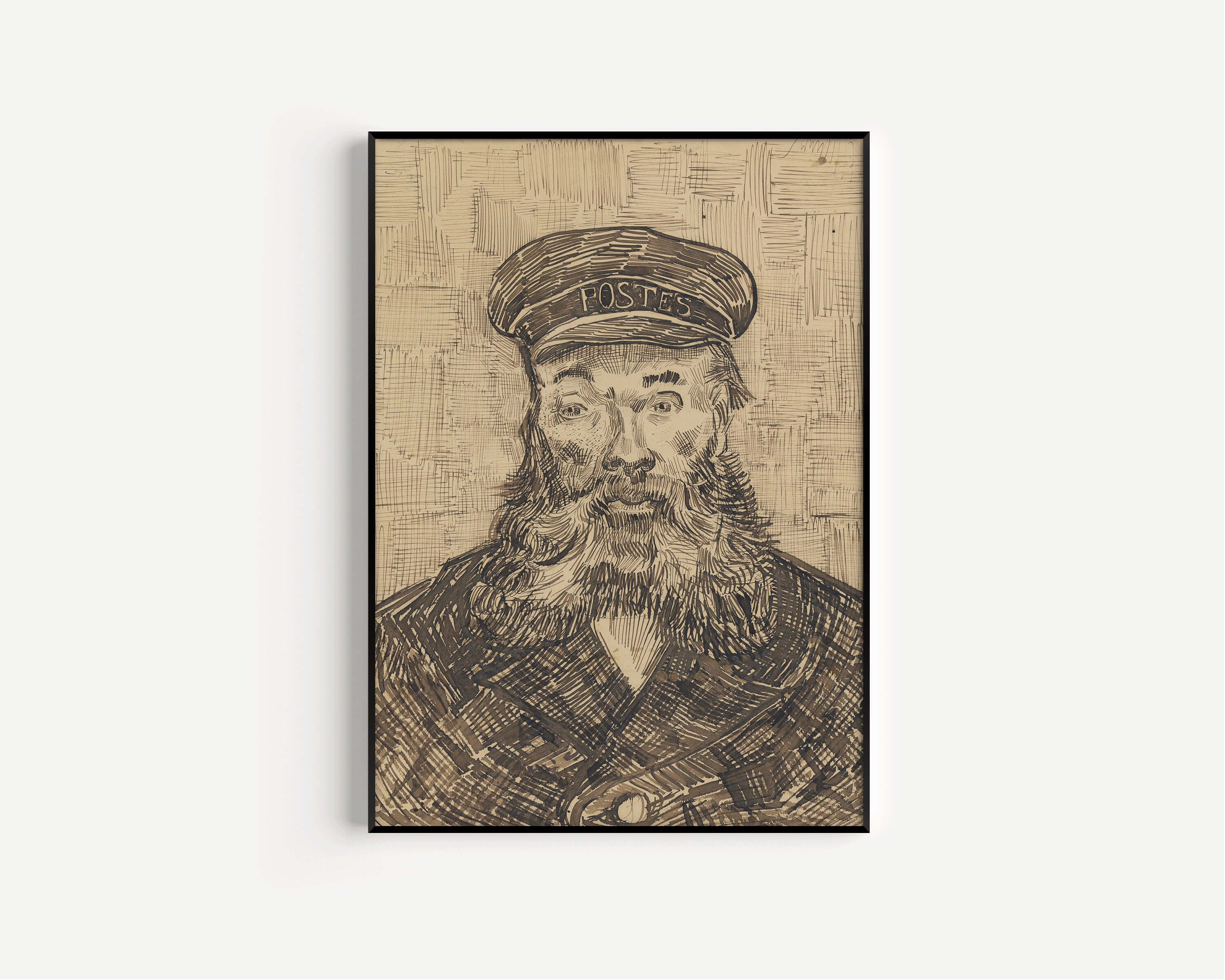 Vincent Van Gogh - The Postman | Iconic Classic Impressionist Sketch Fine Art Print (available framed or unframed) - 9ArtPrints