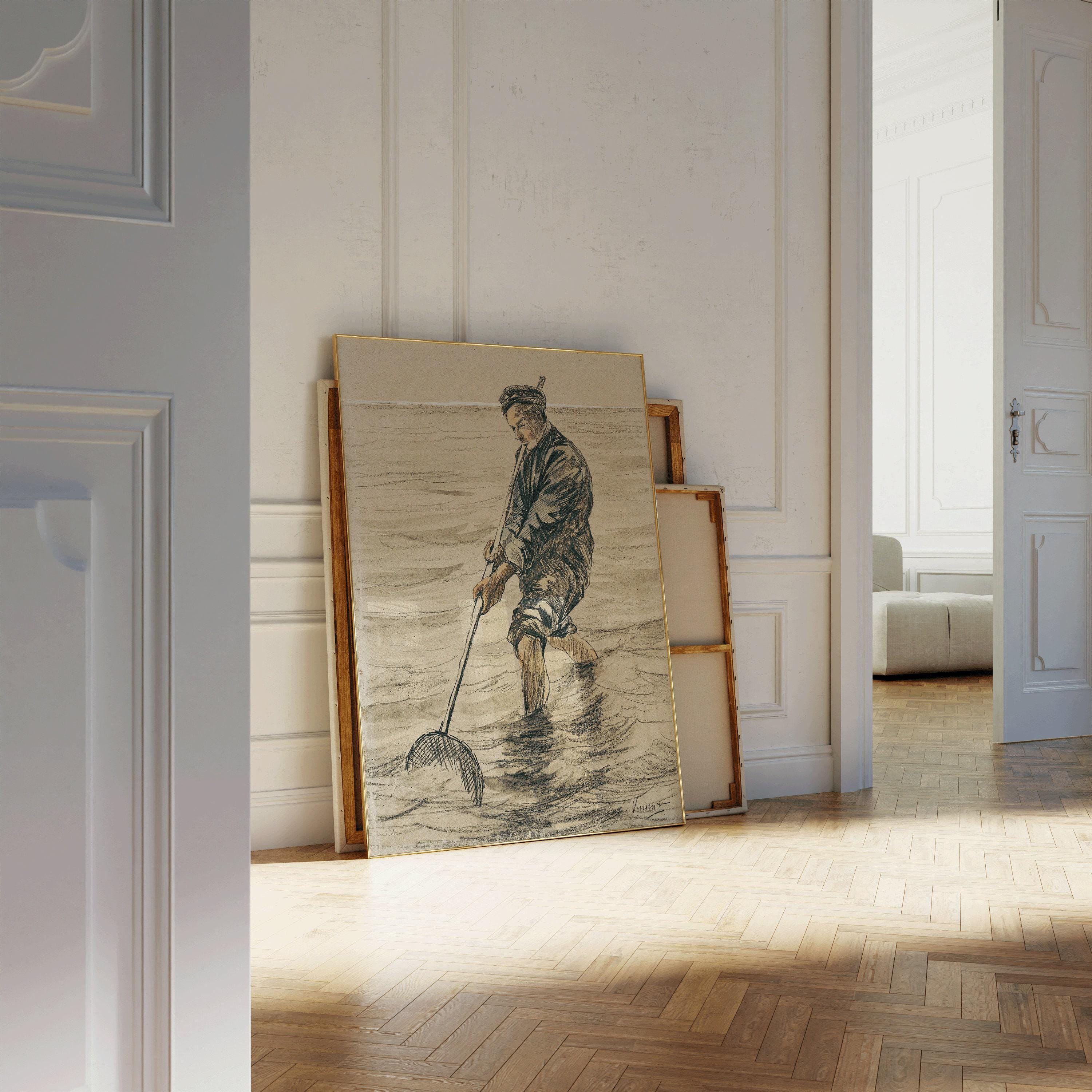 Vincent Van Gogh - The Shell Fisherman | Vintage Sketch Art (available handframed or unframed) - 9ArtPrints