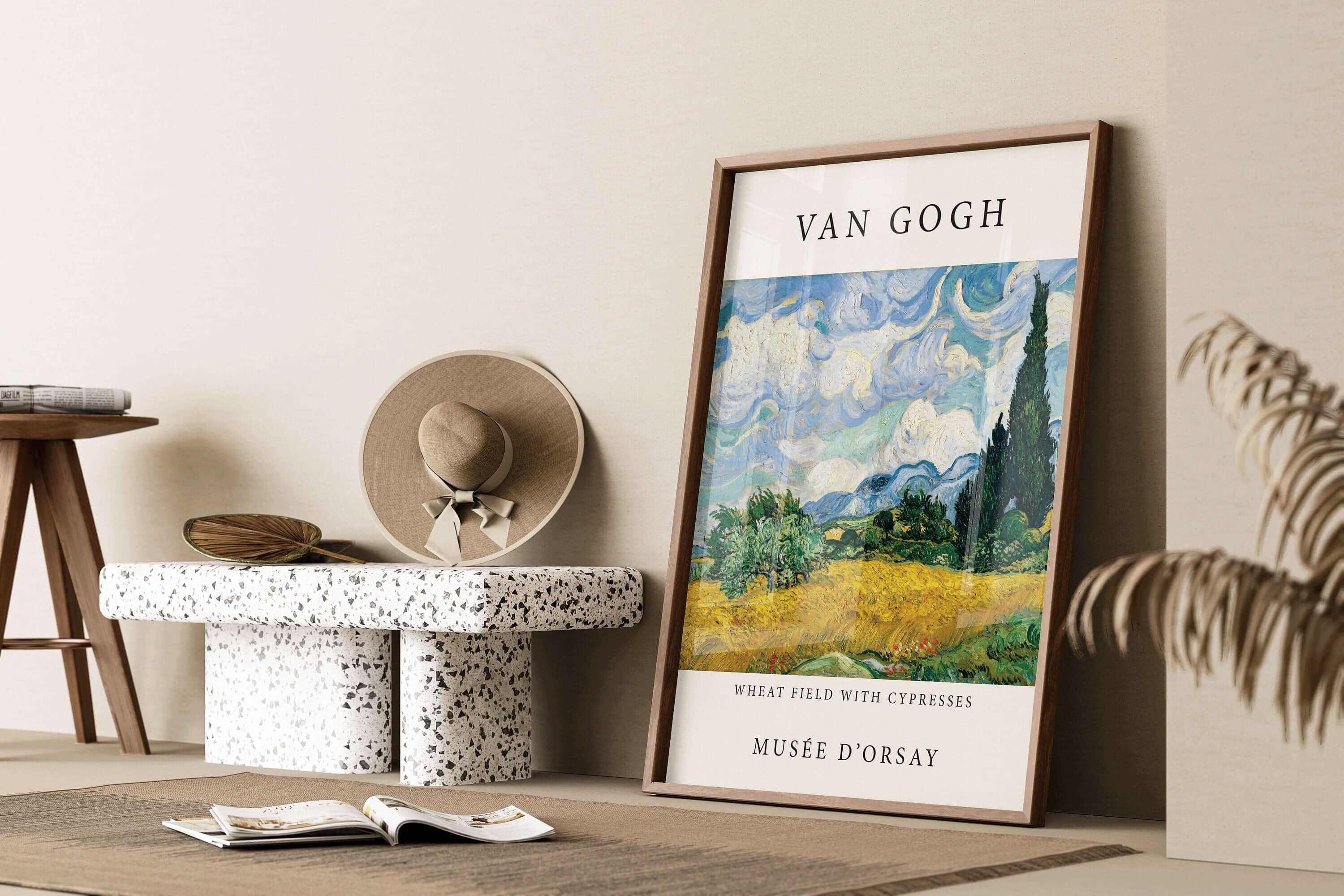 Vincent Van Gogh - Wheat Field and Cypresses | Iconic Classic Impressionist Exhibition Fine Art Print (available framed or unframed) - 9ArtPrints