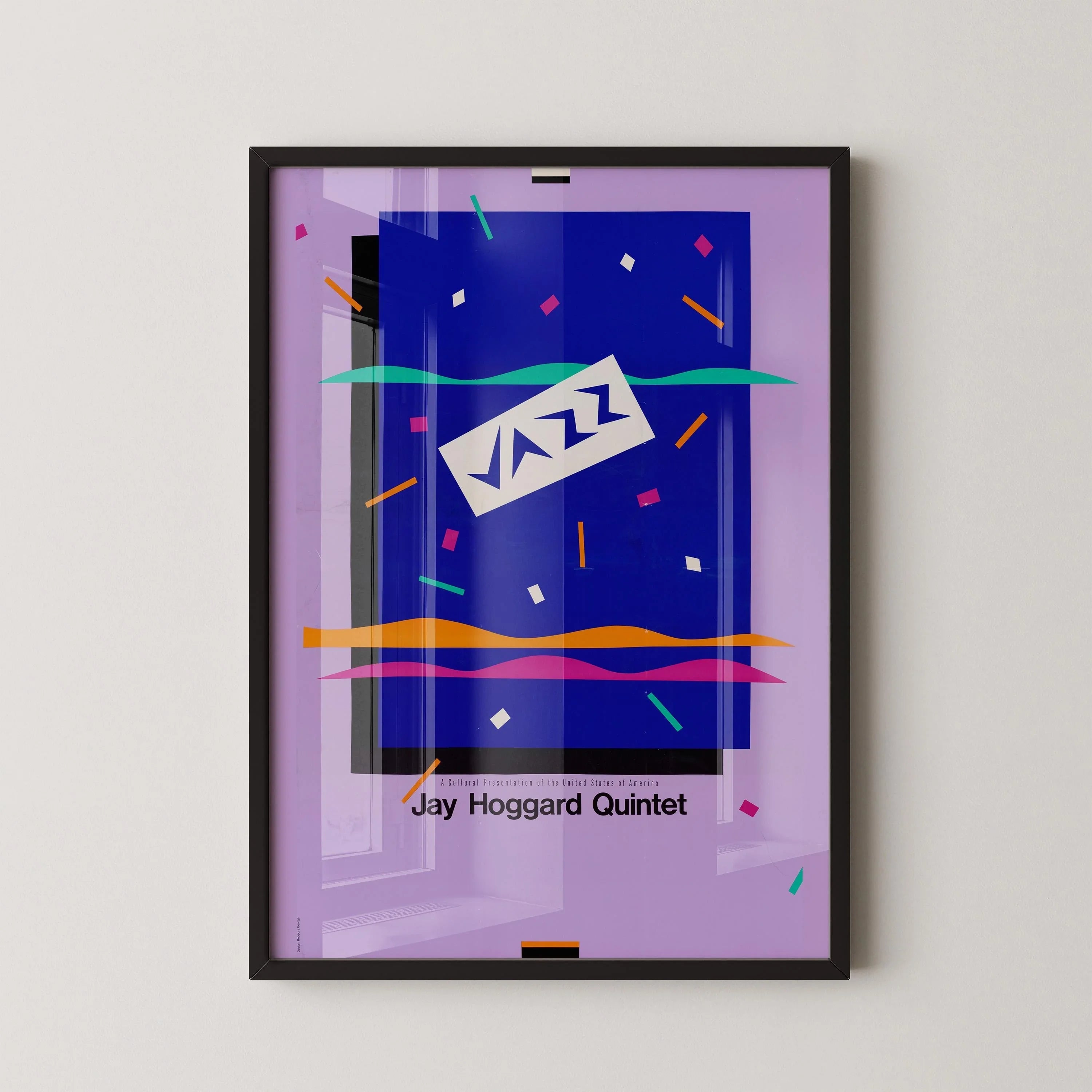 Vintage 80's Style Retro Music Poster - Jazz (USIA/Jay Hoggard Quintet) | Available handframed or unframed - 9ArtPrints