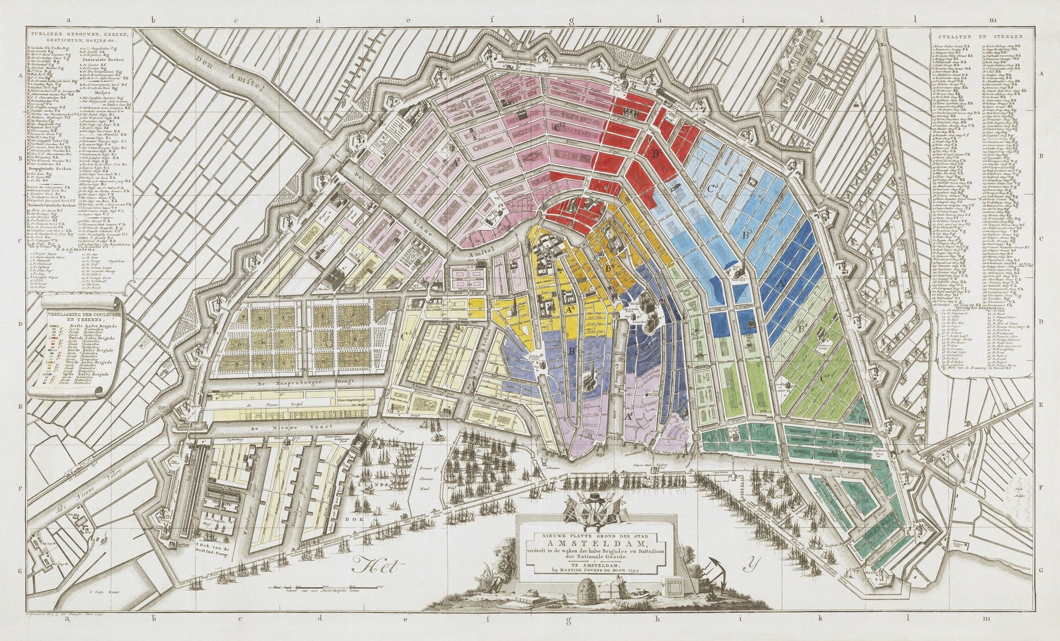 Vintage Amsterdam Map | Antique Dutch City Cartography Print - 9ArtPrints