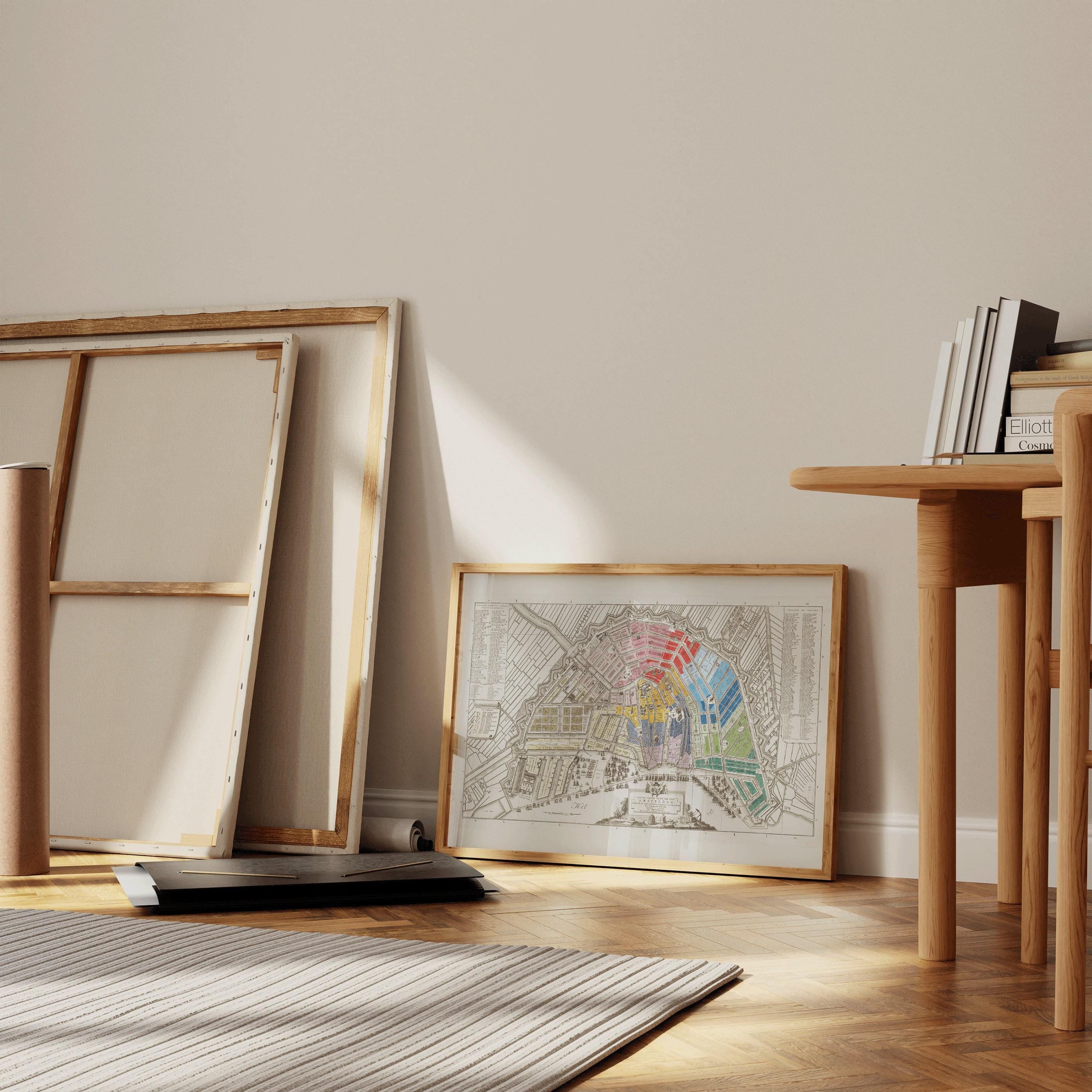 Vintage Amsterdam Map Print (available handframed or unframed) - 9ArtPrints