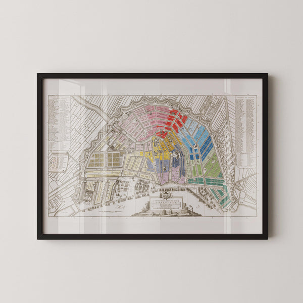 Vintage Amsterdam Map | Antique Dutch City Cartography Print