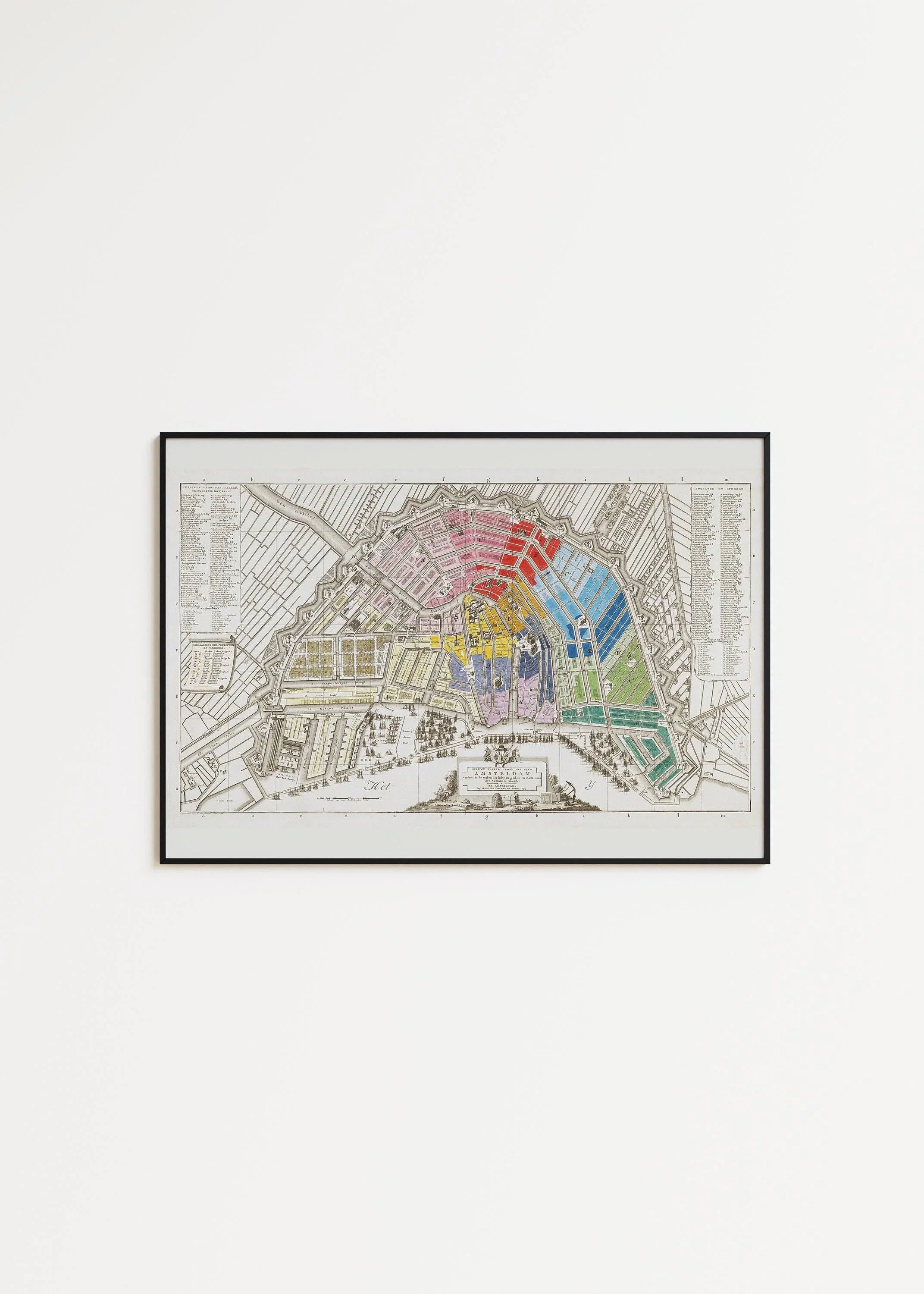 Vintage Amsterdam Map Print (available handframed or unframed) - 9ArtPrints