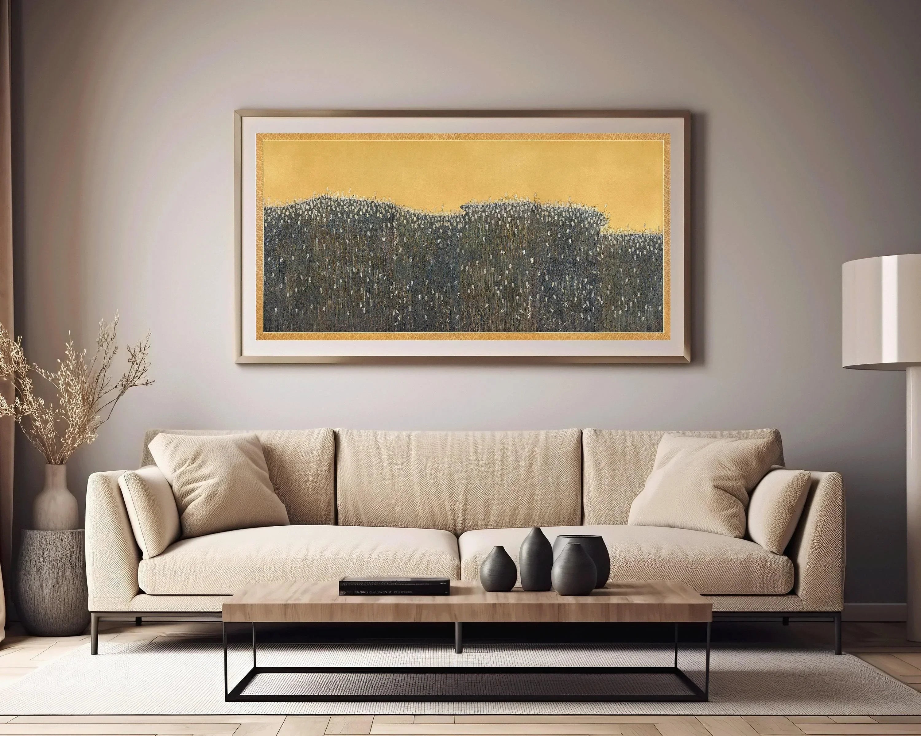 Vintage Barley Field Art Print: 17th Century Panoramic Landscape (2x1) - 9ArtPrints