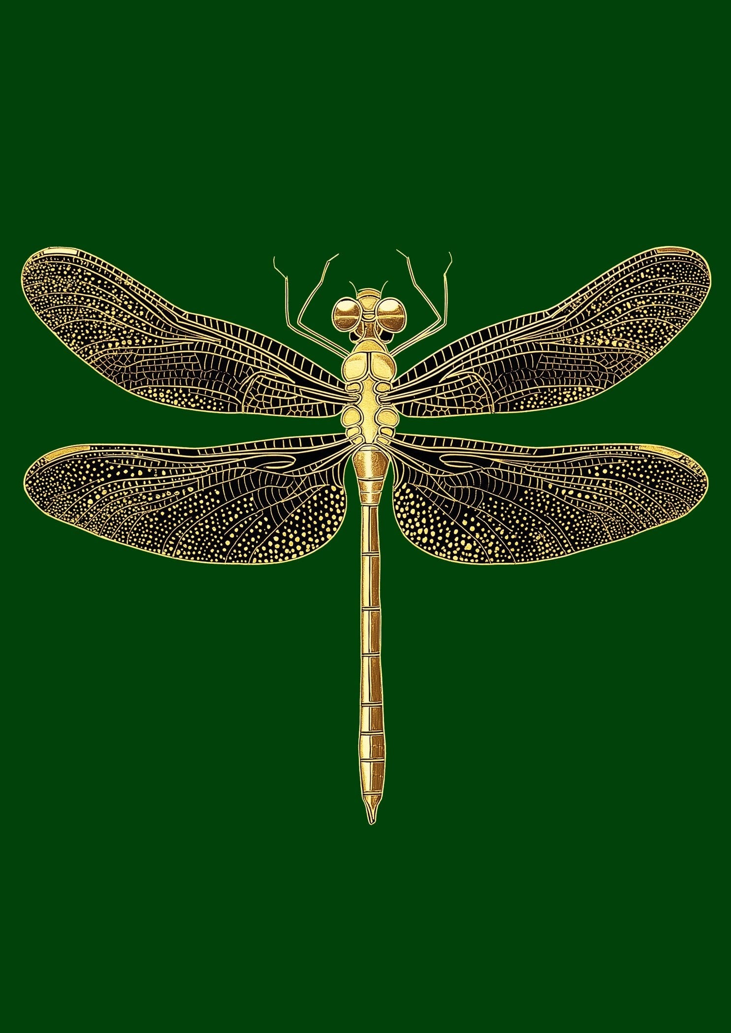 Vintage Illustration — Gold Dragonfly | Fine Art Print - 9ArtPrints