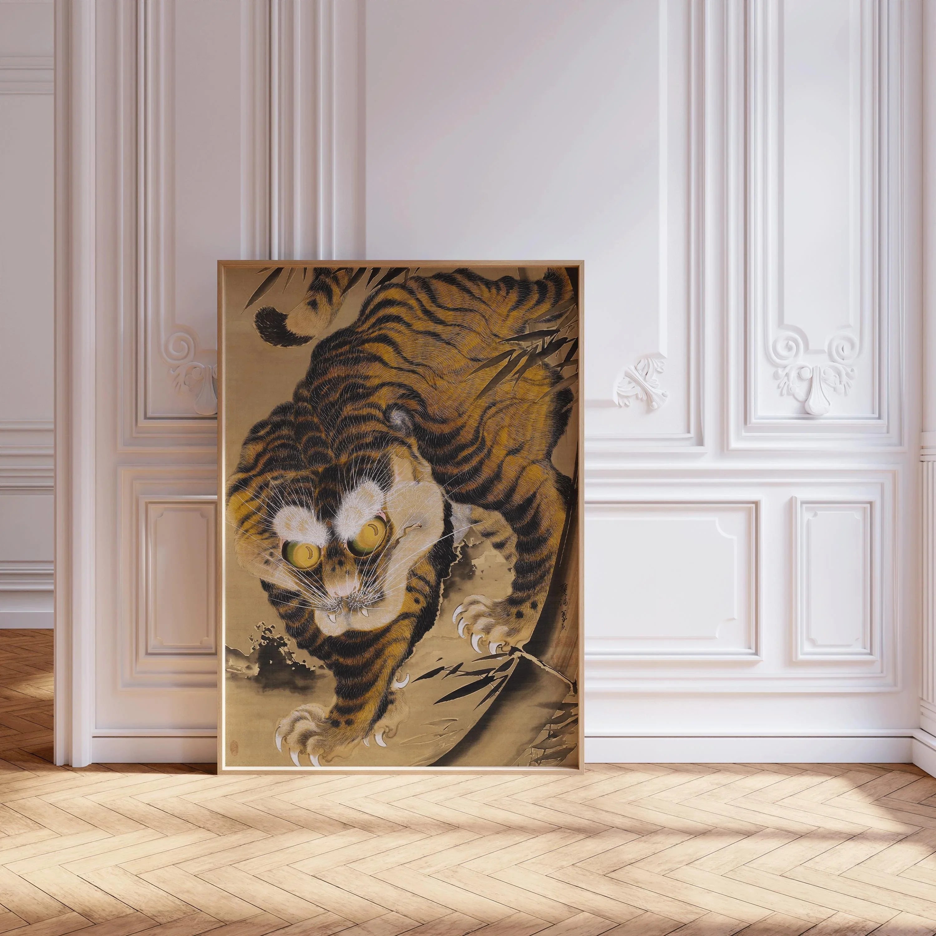 Vintage Japanese Tiger Art Print: Katayama Yokoku Woodblock, Giclee on Hahnemuhle Paper (Available Framed) - 9ArtPrints