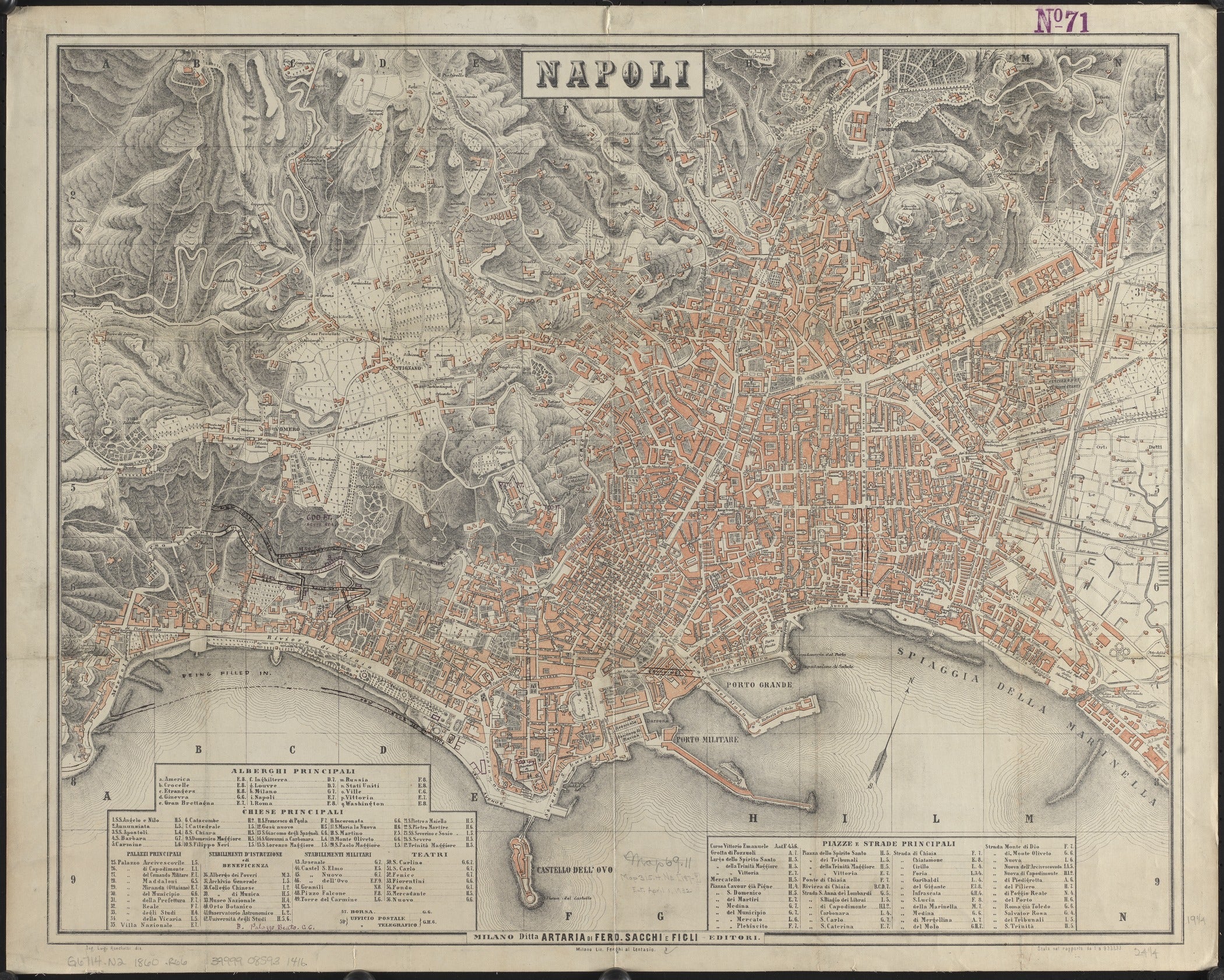Vintage Naples Map | Antique Italian City Cartography Print - 9ArtPrints