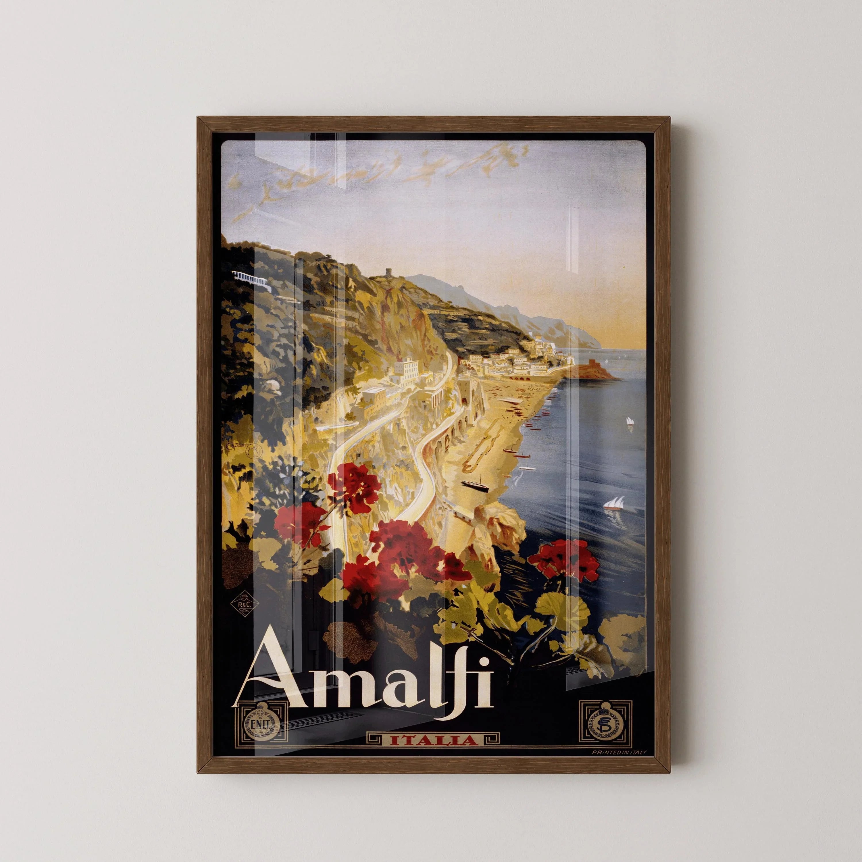 Vintage Travel Poster - Amalfi Coast, Italy | Available handframed or unframed - 9ArtPrints