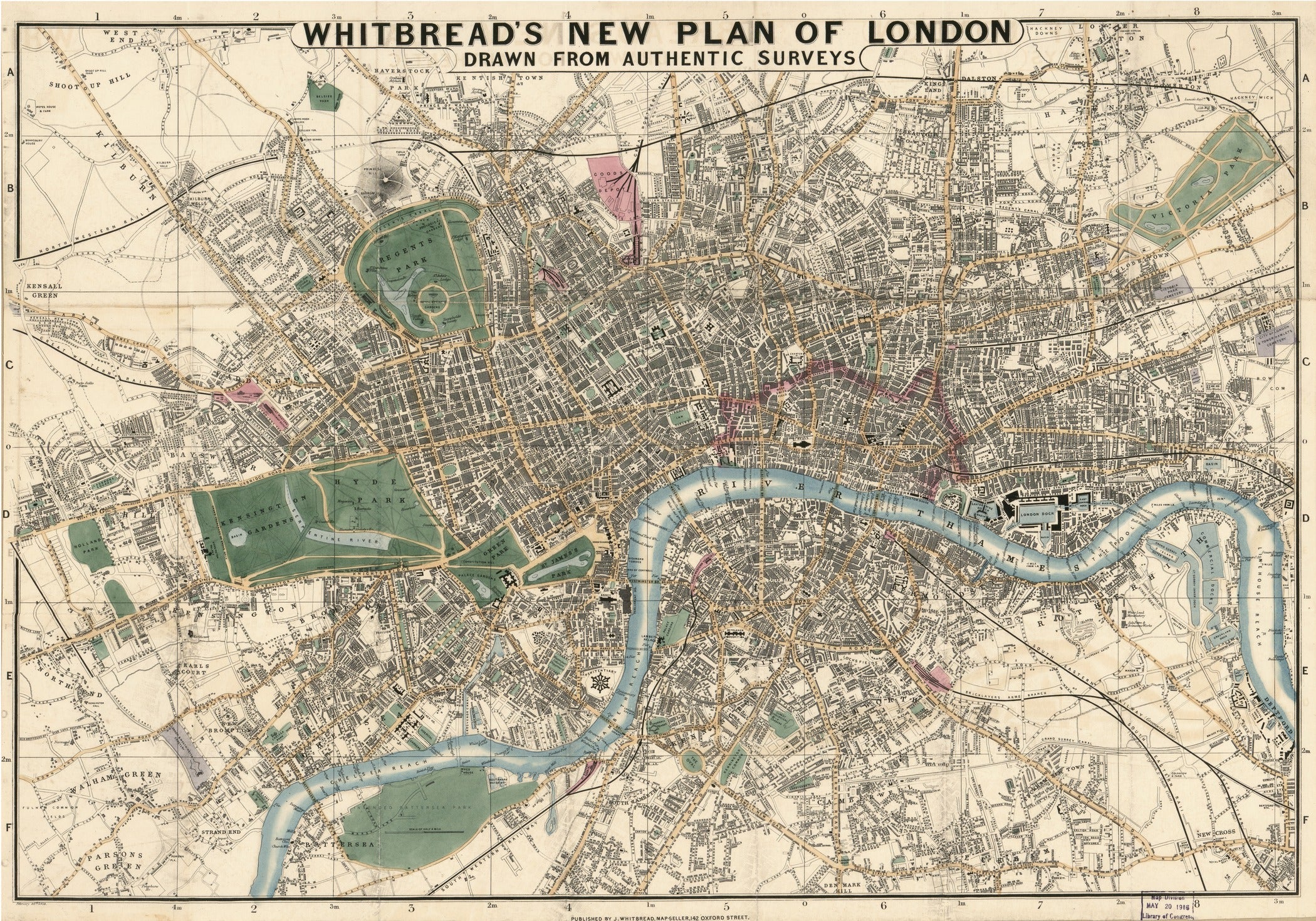 Vintage Whitbread's London Map | Antique City Cartography Print - 9ArtPrints