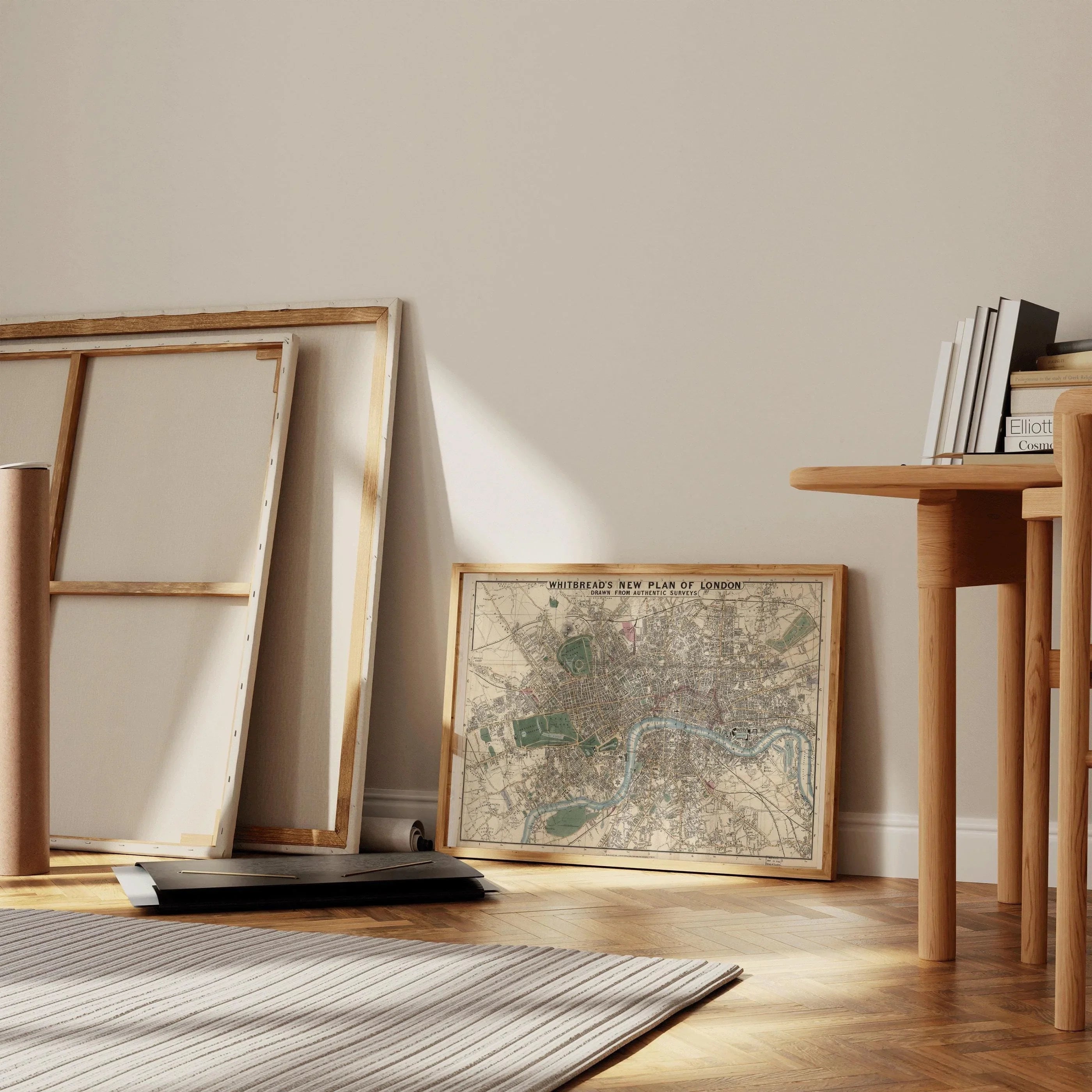 Vintage Whitbread's London Map Print (available handframed or unframed) - 9ArtPrints