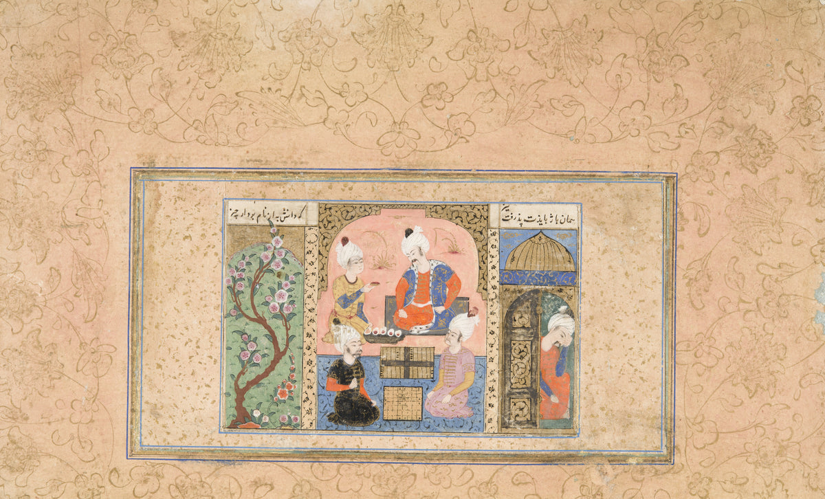 Vizier Buzurghmihr Showing the Game of Chess to King Khusraw Anushirwan | Ottoman Miniature Art Print