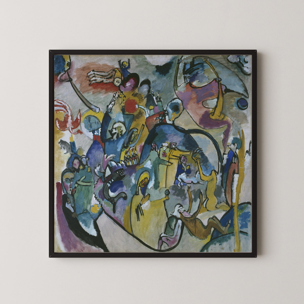 All Saints II by Wassily Kandinsky — in a black frame on a pale wall