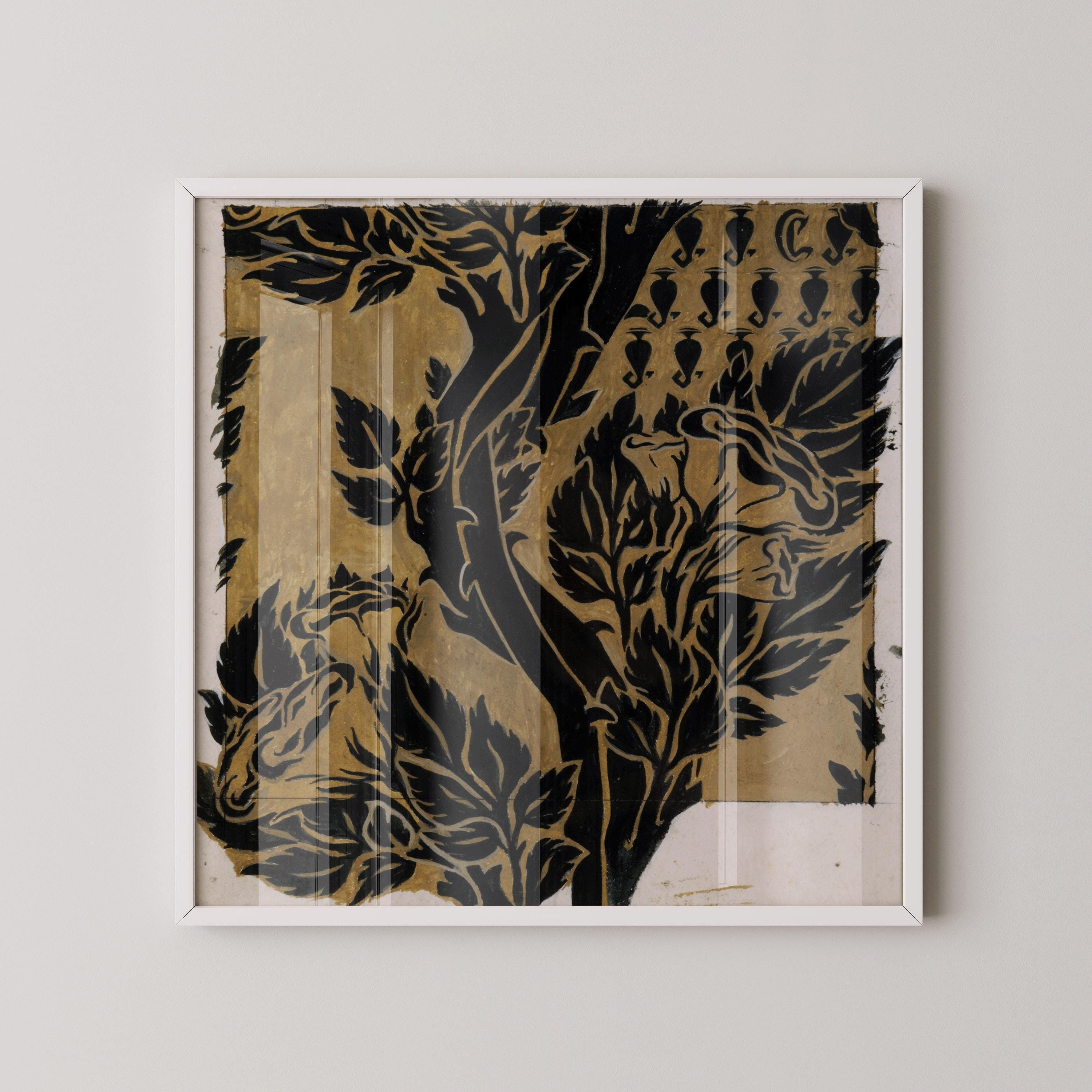 William Morris - Black on Gold PREMIUM GICLÉE PRINT | Our Most Striking and Gorgeous Vintage Botanical Pattern (available handframed) 1x1 - 9ArtPrints