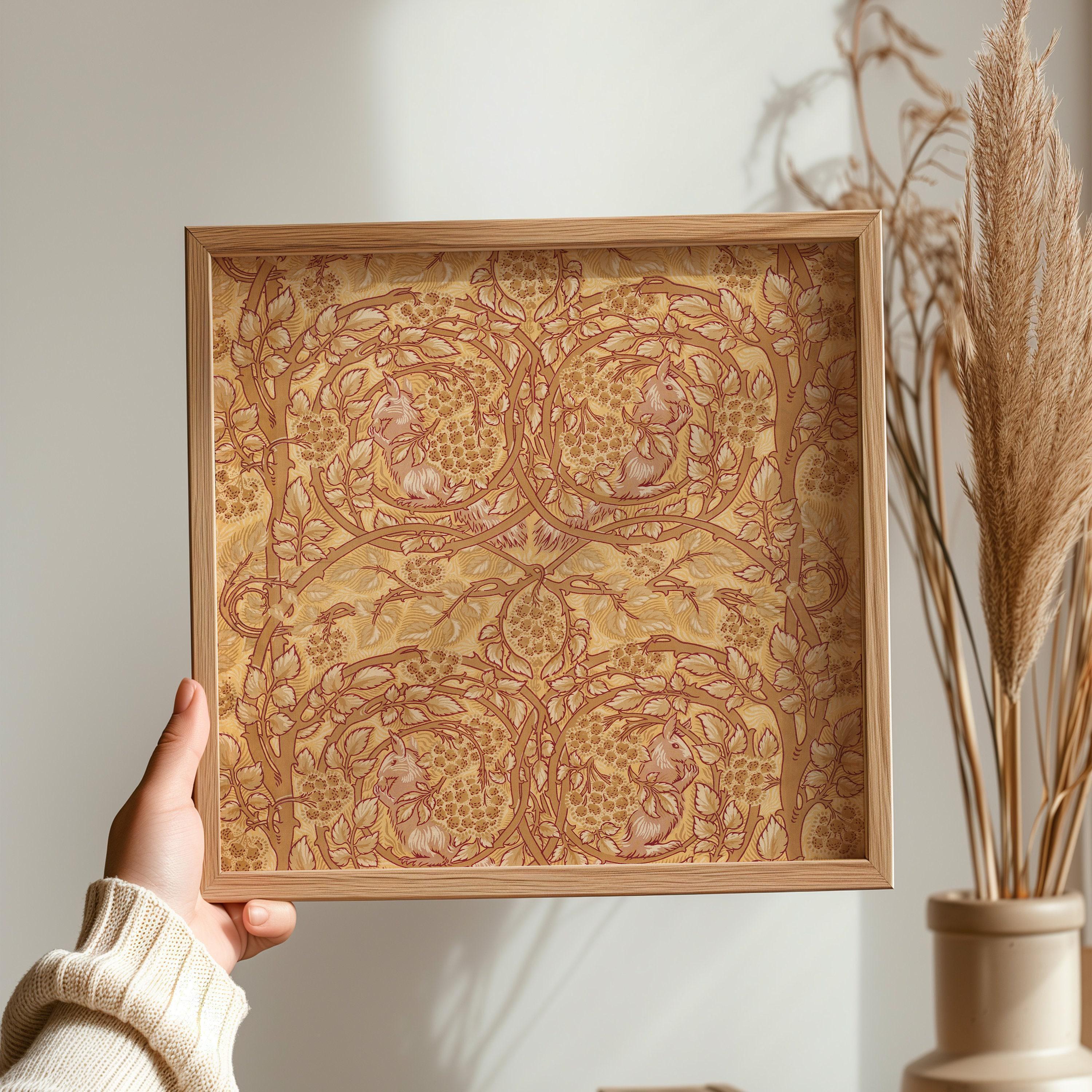 William Morris Bramble & Squirrels Art Print: Vintage Botanical Pattern (1x1) - 9ArtPrints
