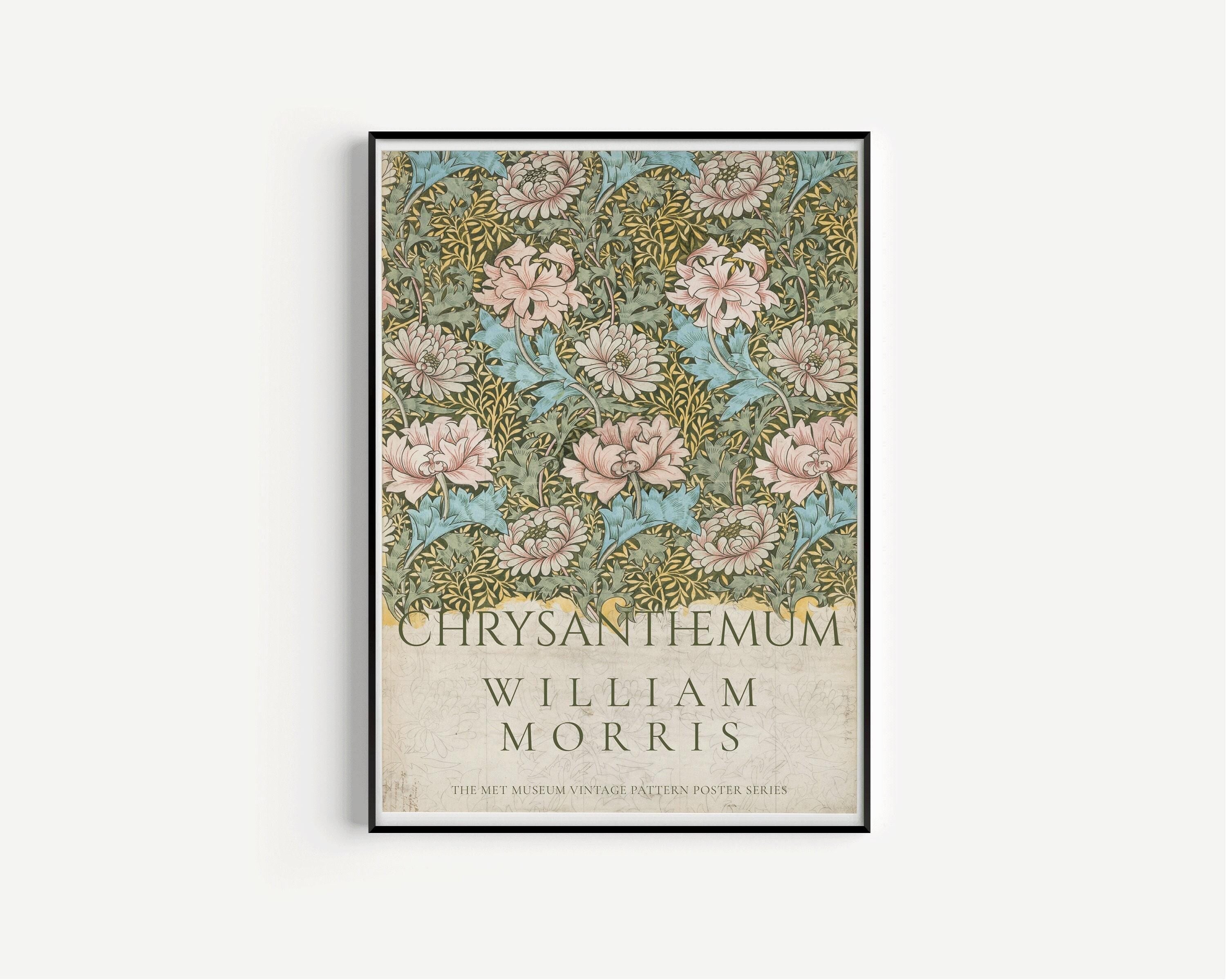 William Morris - Chrysanthemum PREMIUM GICLÉE PRINT | Vintage Botanical Pattern Poster (available handframed or unframed) - 9ArtPrints