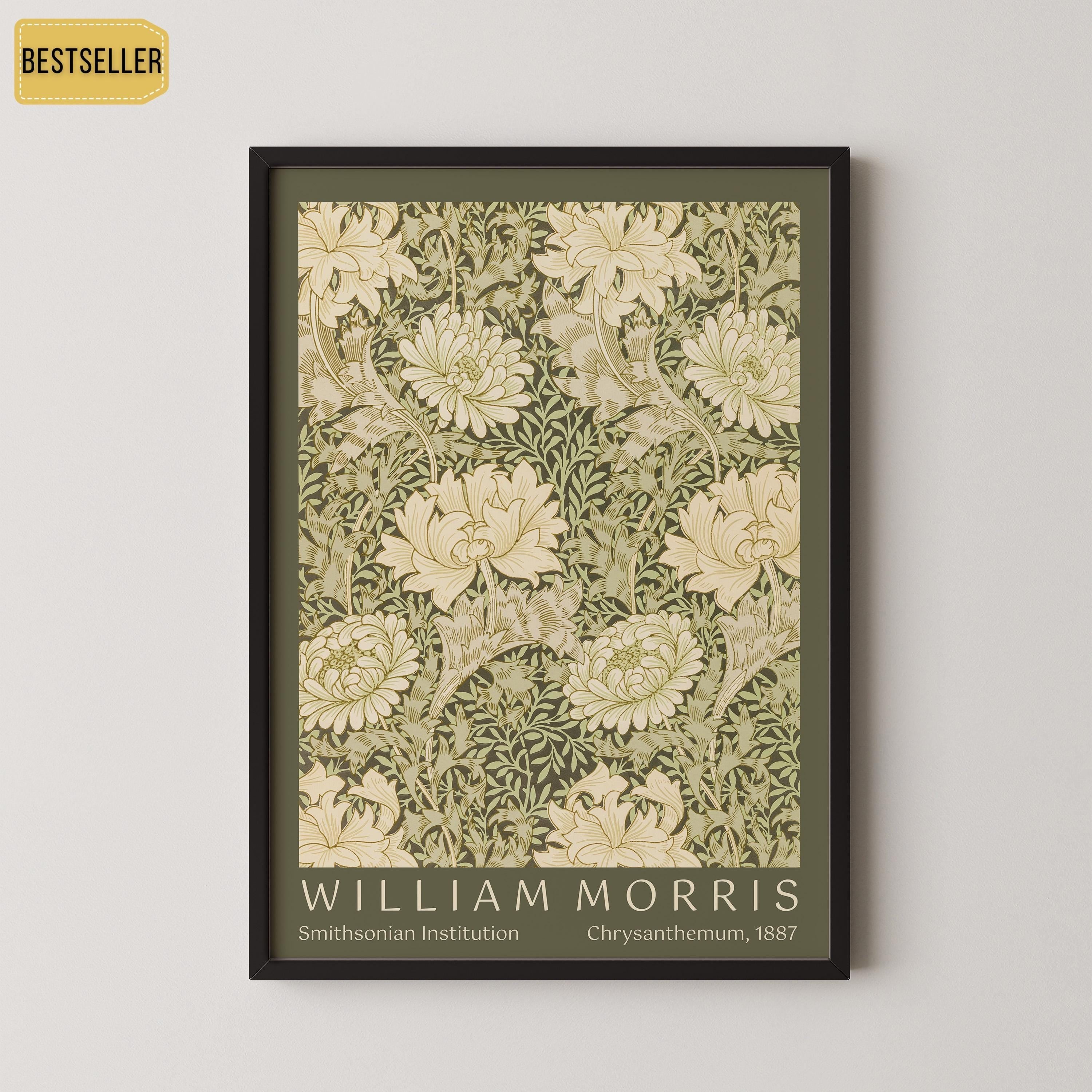 William Morris - Chrysanthemum PREMIUM GICLÉE PRINT | Vintage Botanical Pattern Poster (available handframed or unframed) - 9ArtPrints