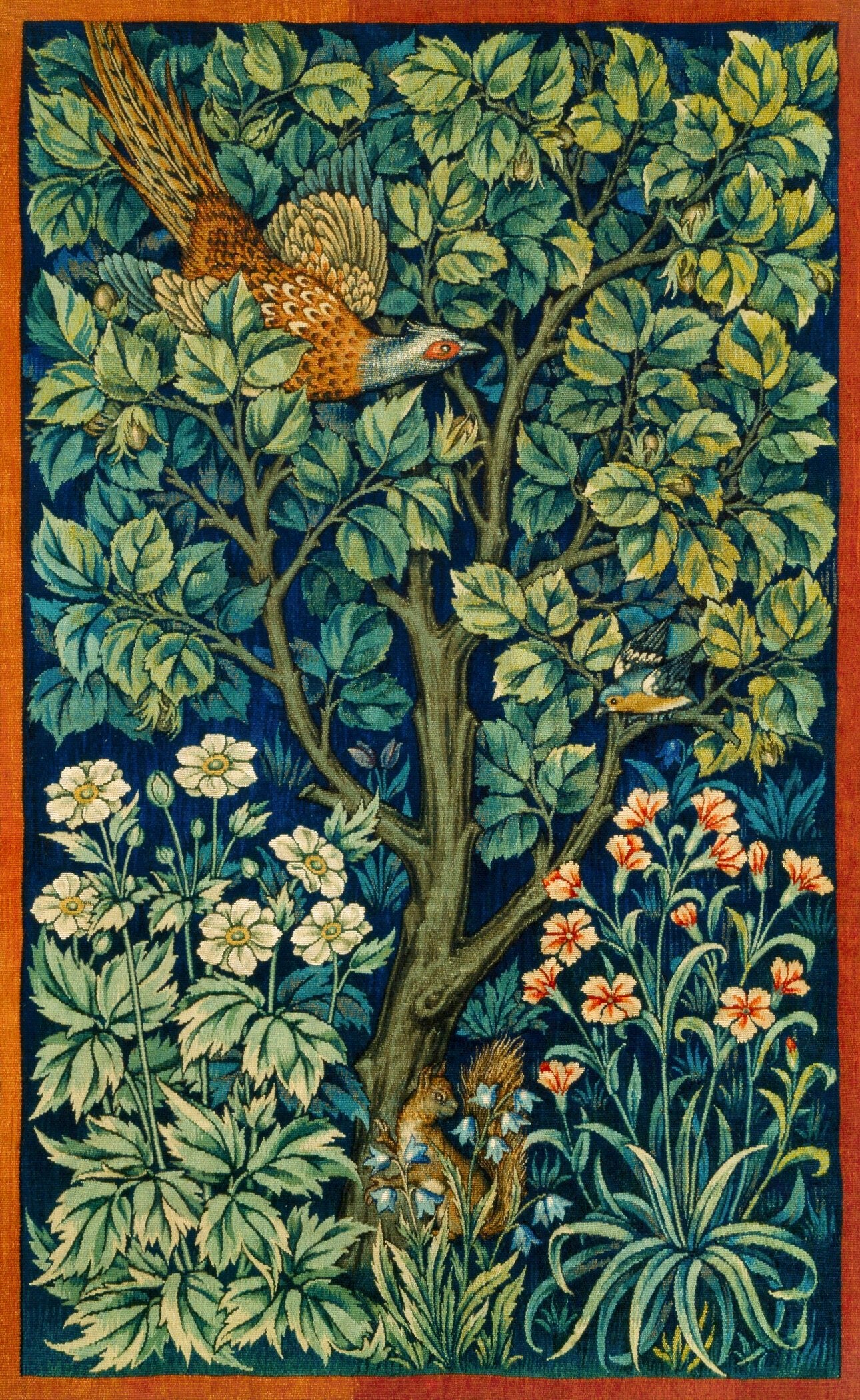 William Morris — Cock Pheasant and Squirrel | Botanical Art Print - 9ArtPrints