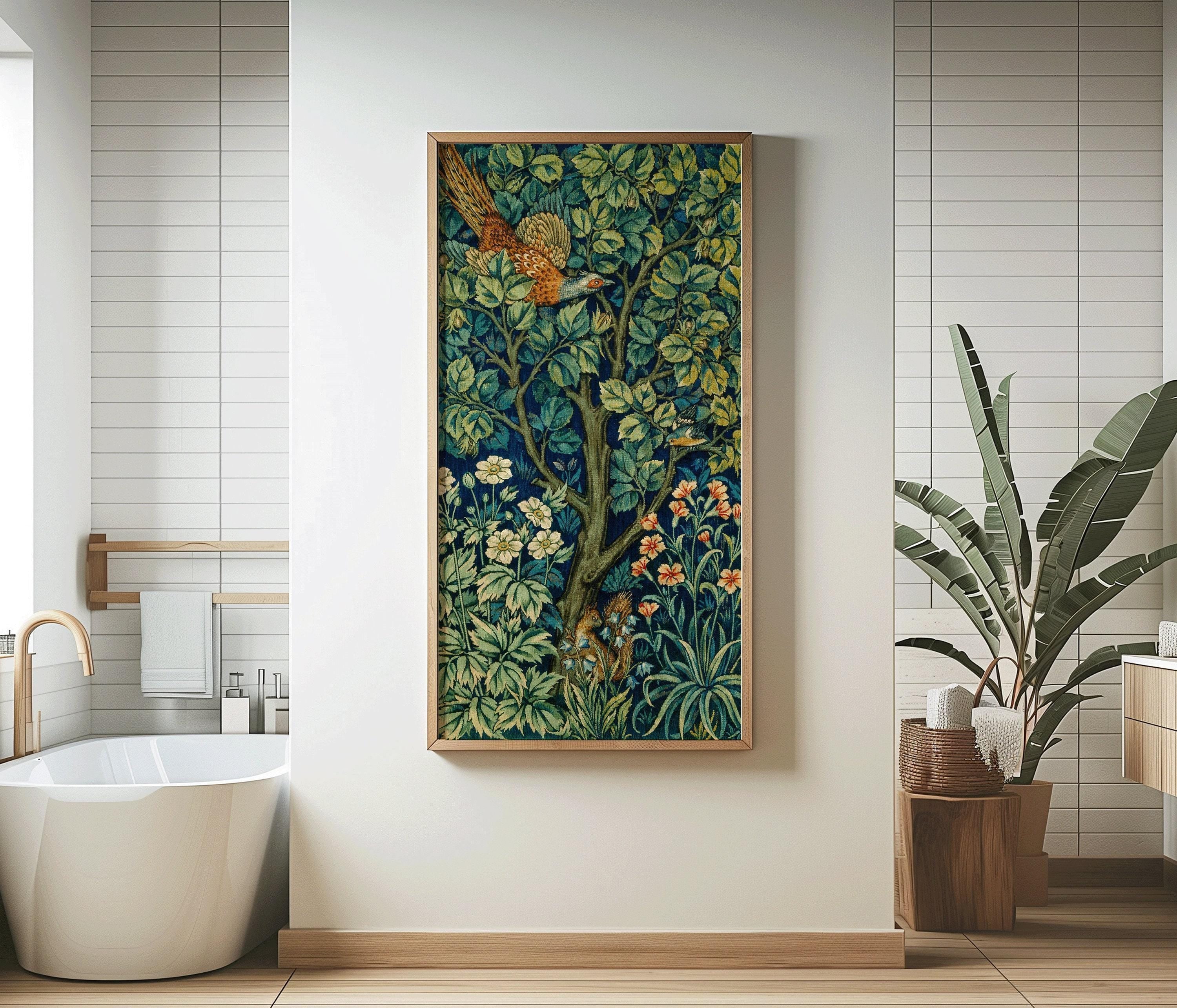 William Morris - Cock Pheasant and Squirrel PREMIUM GICLÉE PRINT | Vintage Victorian Botanical Tall Vertical Art (available framed) 2x1 - 9ArtPrints