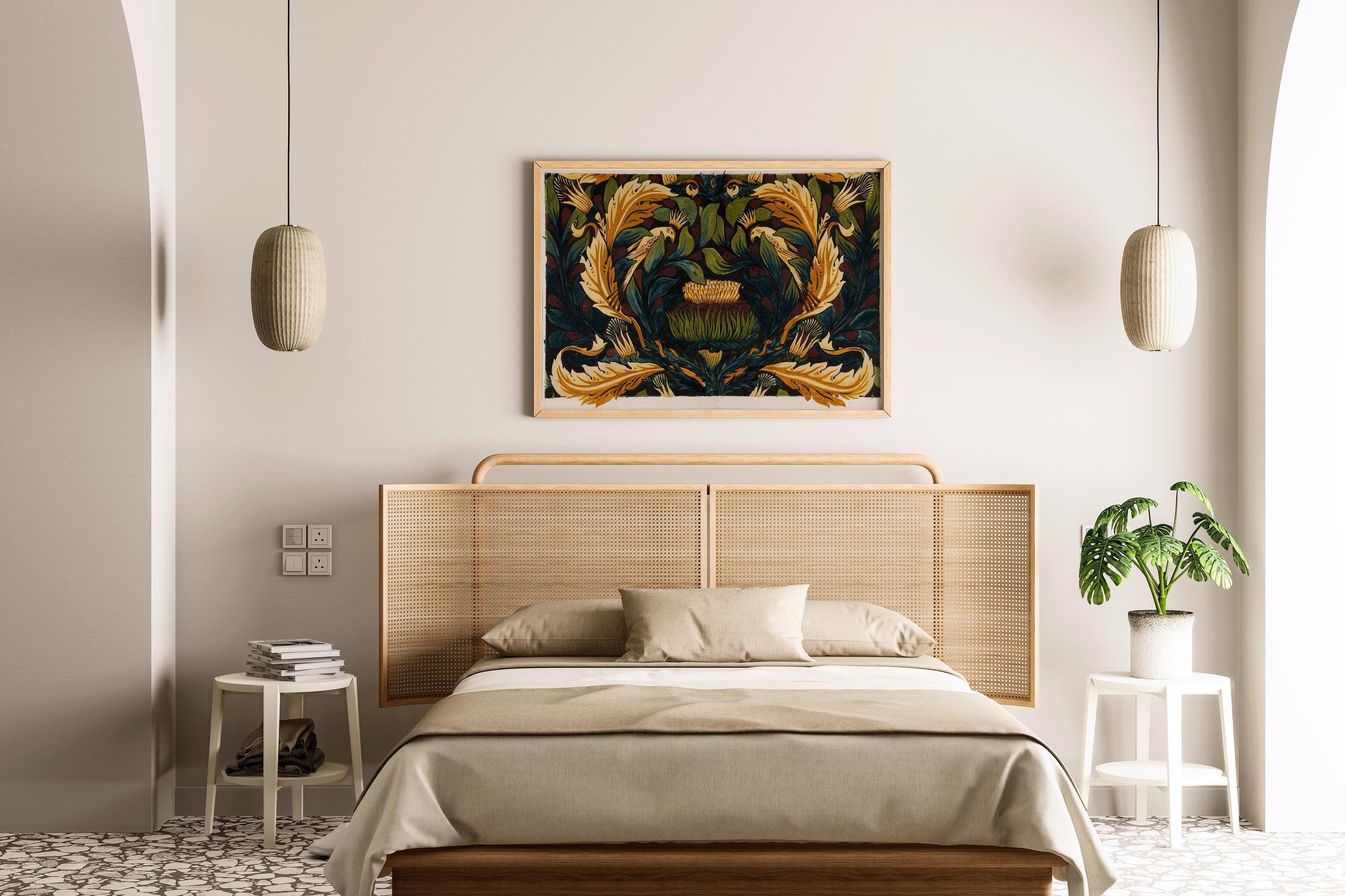 William Morris - Crowned Bird with Artichokes PREMIUM GICLÉE PRINT | A Magnificent Vintage Botanical Artwork (available handframed) - 9ArtPrints